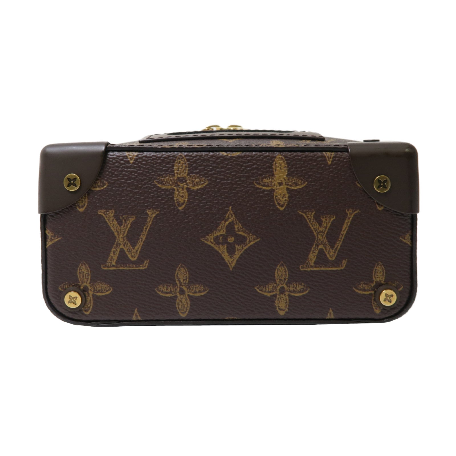 LOUIS VUITTON 【清倉大減價】Monogram Vertical Box Trunk金扣手挽肩背兩用袋啡色/綠色