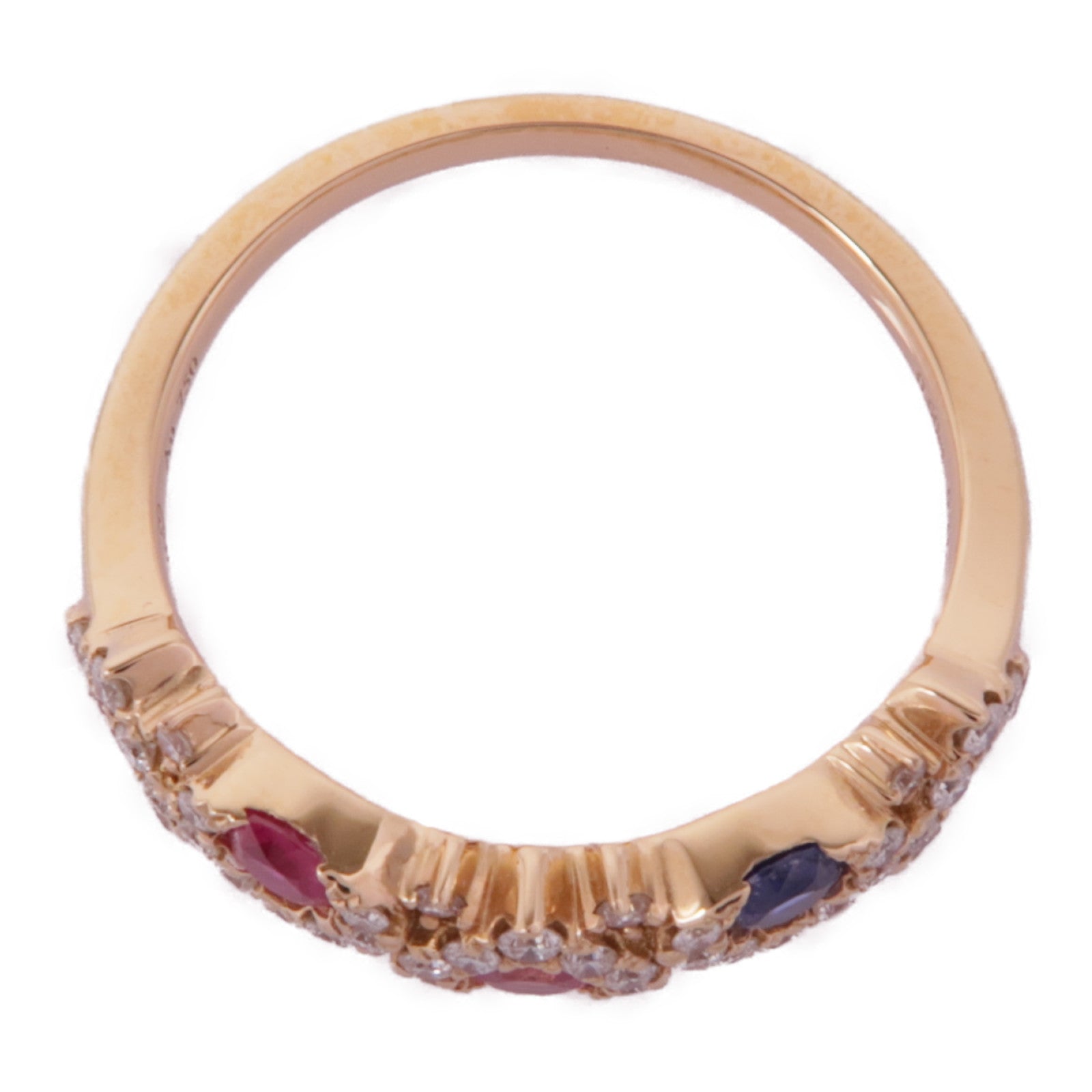 JEWELRY 18K玫瑰金Sapphire/Ruby/Diamond Ring藍寶石/紅寶石/鑽石戒指US#6.75