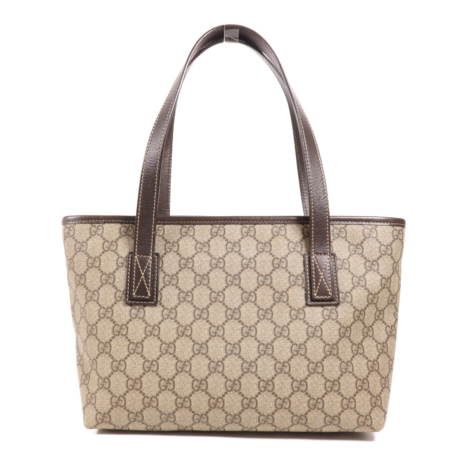 GUCCI 塗層帆布GG Supreme銀扣肩背袋