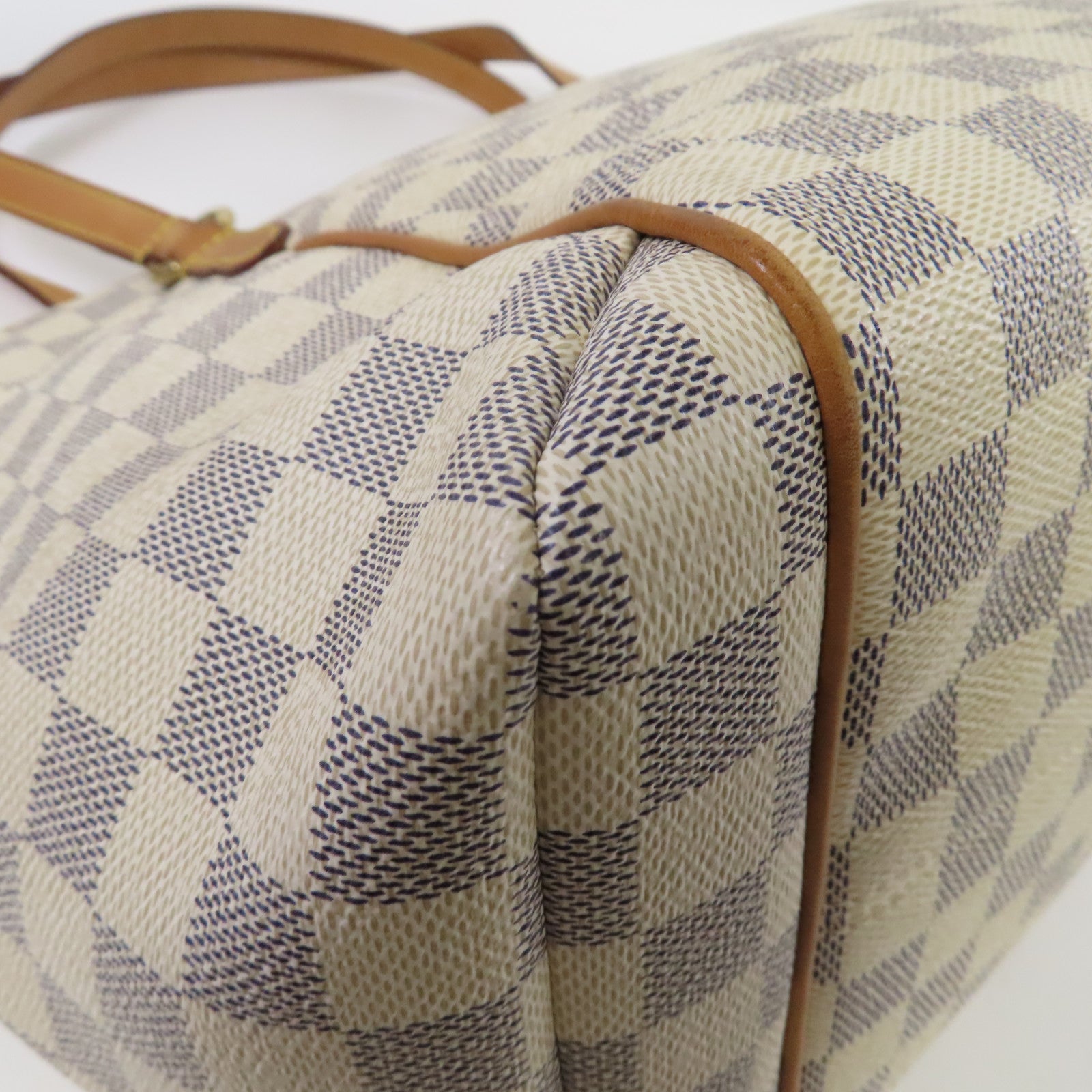 LOUIS VUITTON Damier Azur Totally MM金扣肩背袋白色