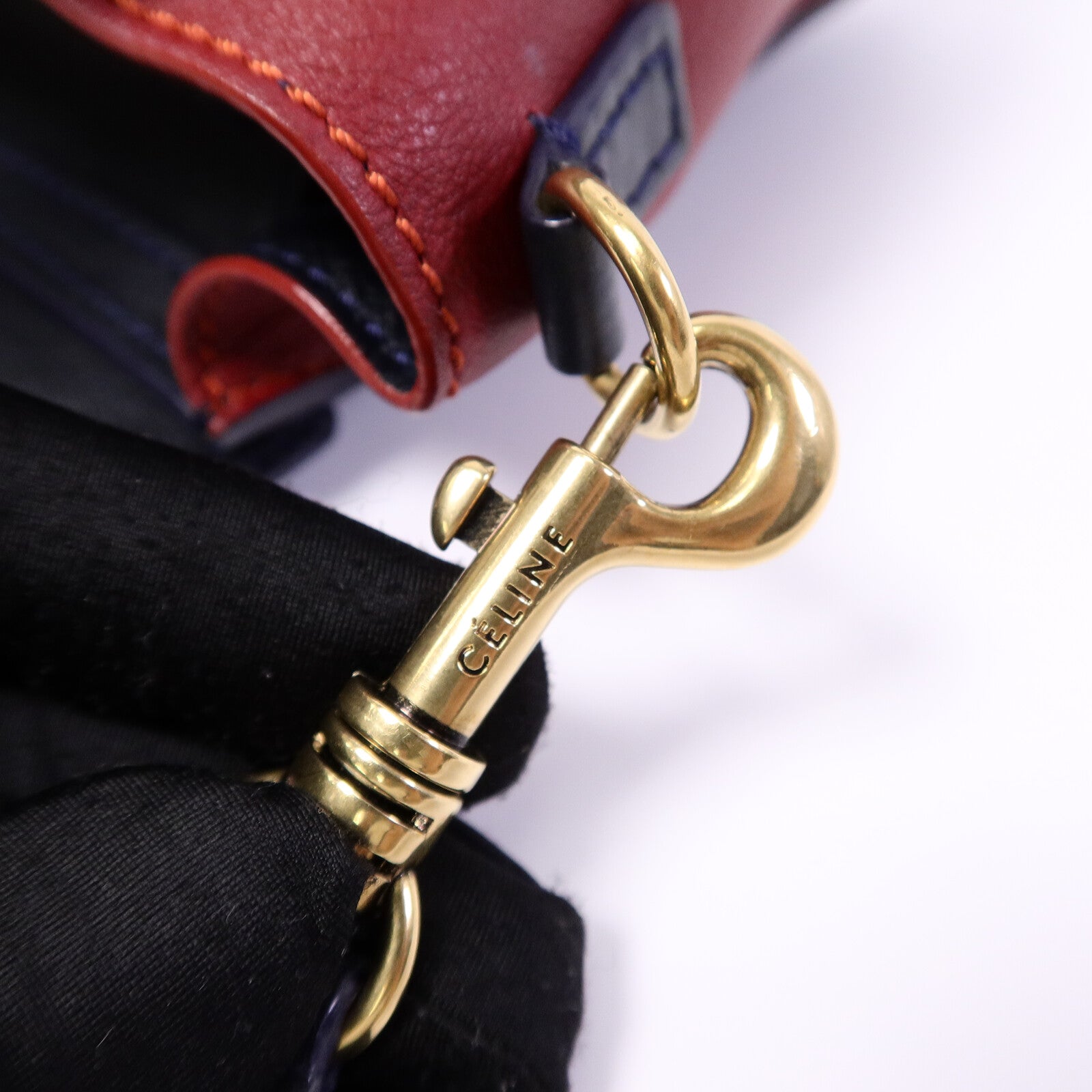 CELINE 牛皮皮革/帆布Nano Luggage手挽肩背兩用袋