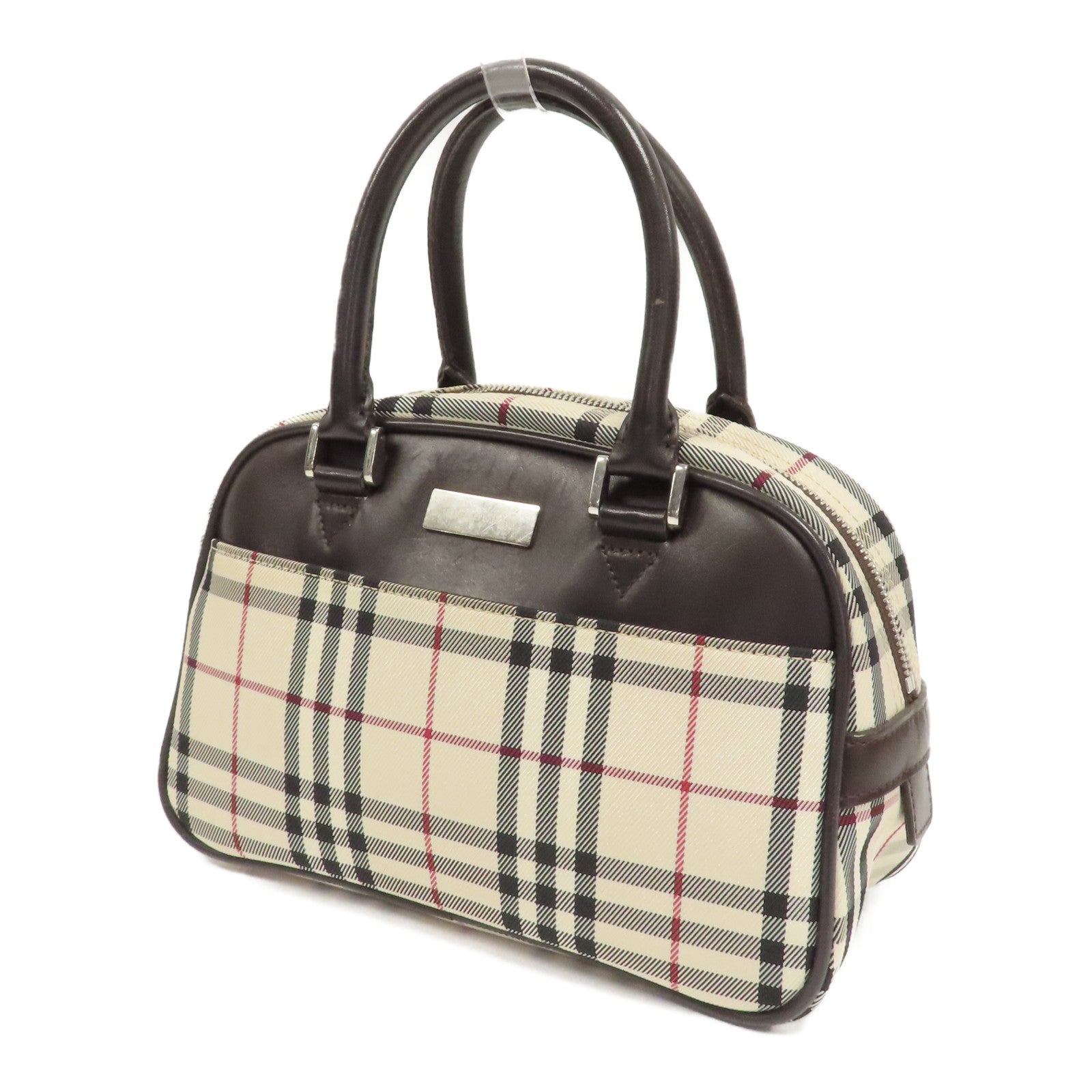 BURBERRY 帆布Hand Bag銀扣手挽袋米色/啡色
