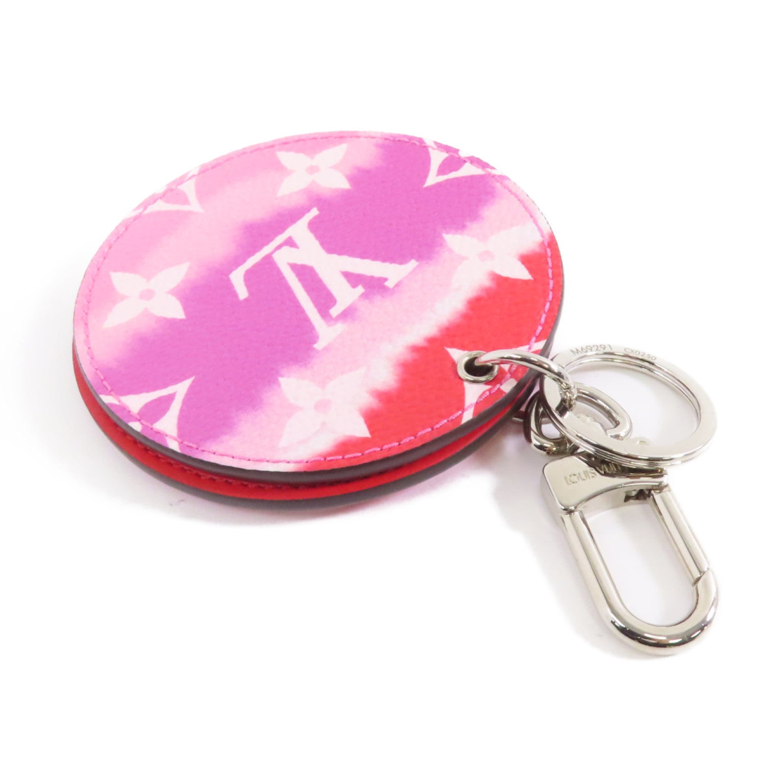 LOUIS VUITTON Monogram Escale Porto Cle Miroir Key Holder銀扣鎖匙扣粉紅色