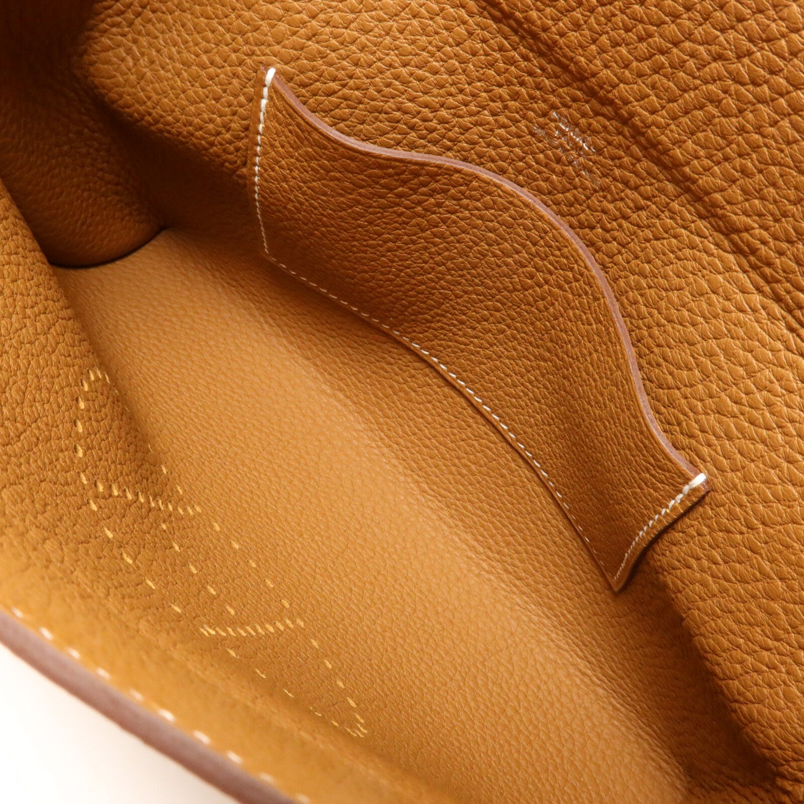 HERMES Clemence皮革Videpoches肩背袋Gold