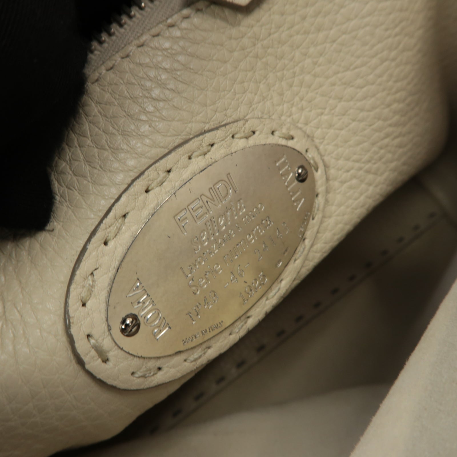 FENDI **【激減優惠】牛皮皮革Peekaboo銀扣手挽肩背兩用袋灰色