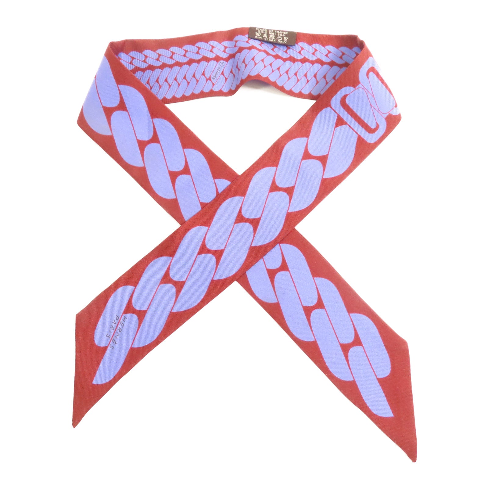 HERMES Twilly Scarf Scarves Silk Purple Red