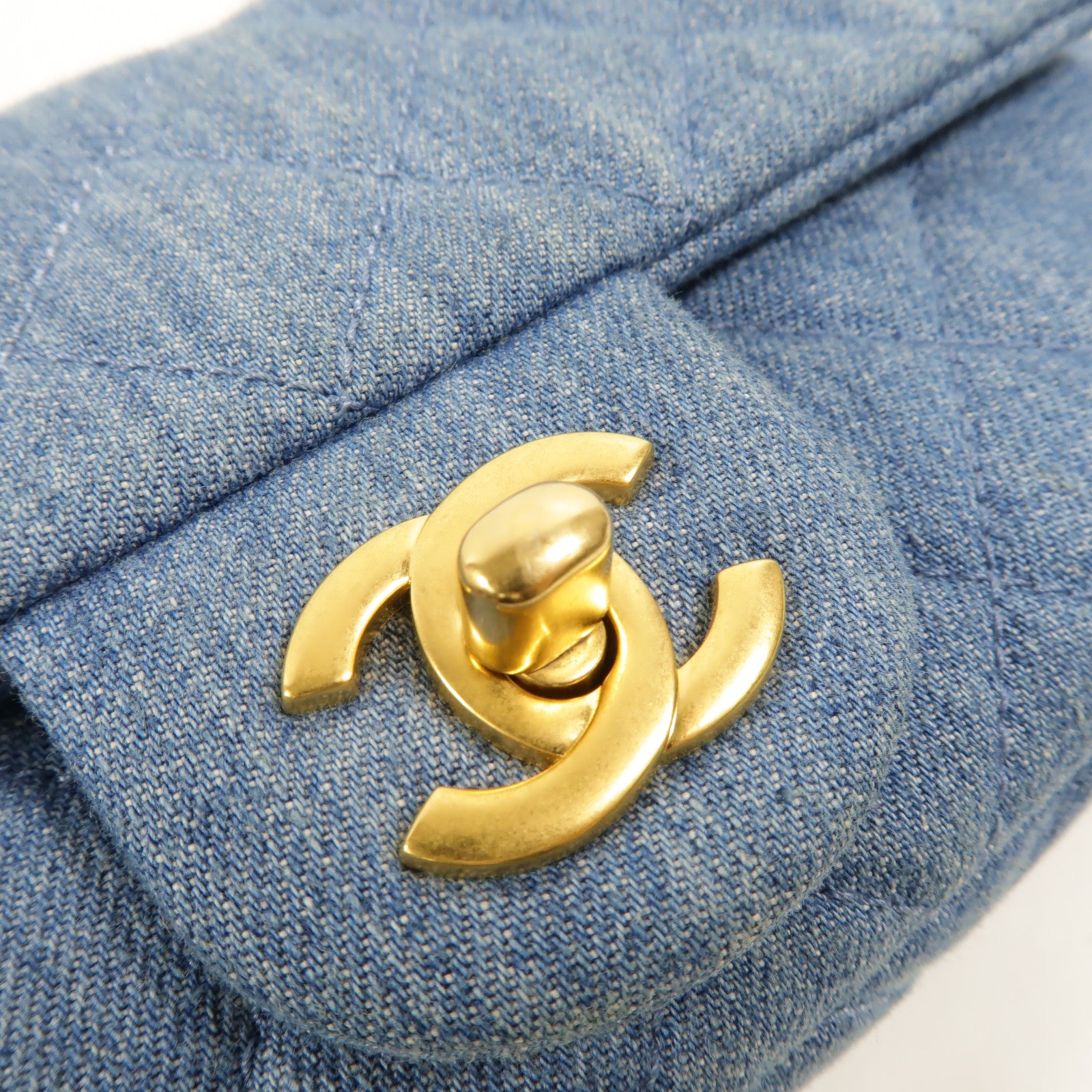 CHANEL Denim Mini Classic 20 Gold Ball肩背袋