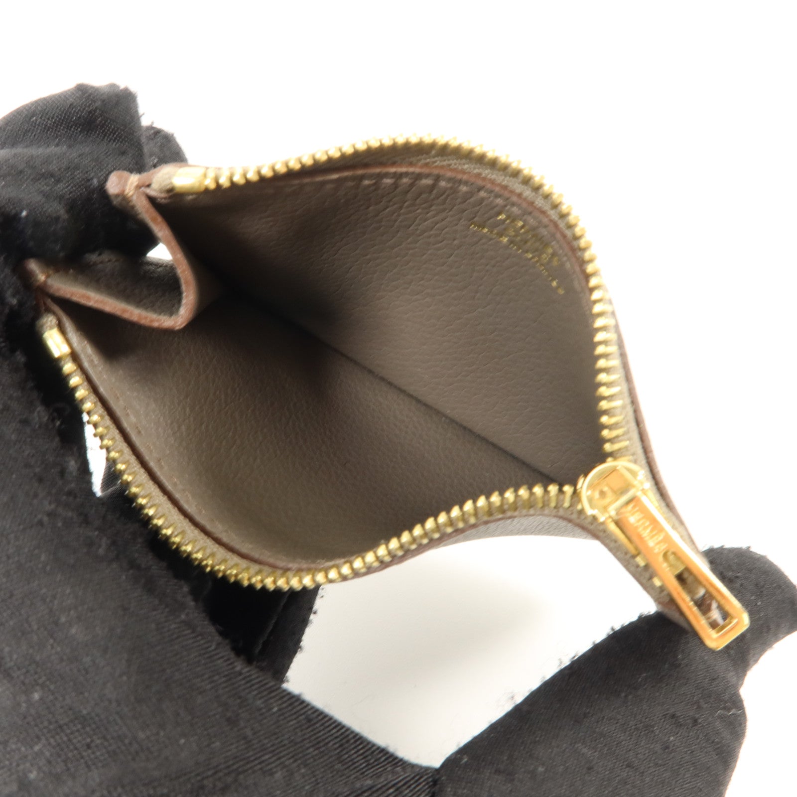 HERMES Evercolor皮革Roulis Slim金扣錢包Gris Meyer