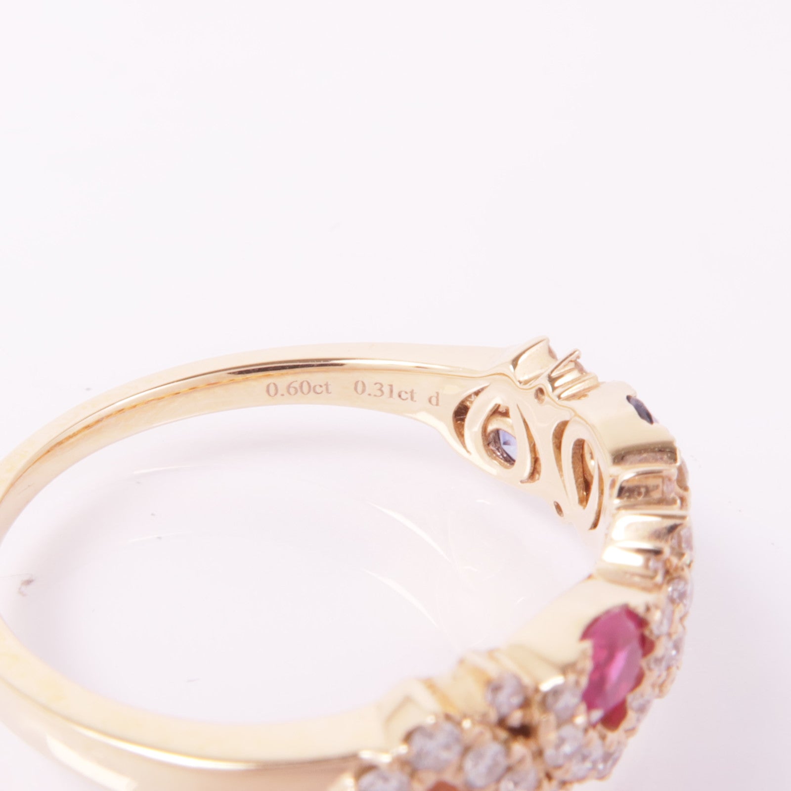 JEWELRY 18K玫瑰金Sapphire/Ruby/Diamond Ring藍寶石/紅寶石/鑽石戒指US#6.75