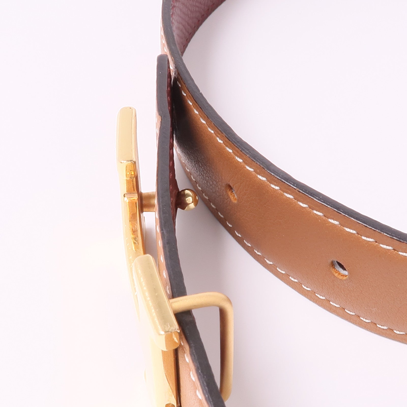 HERMES Swift/Epsom皮革Belt 80cm金扣皮帶Gold/Rough H