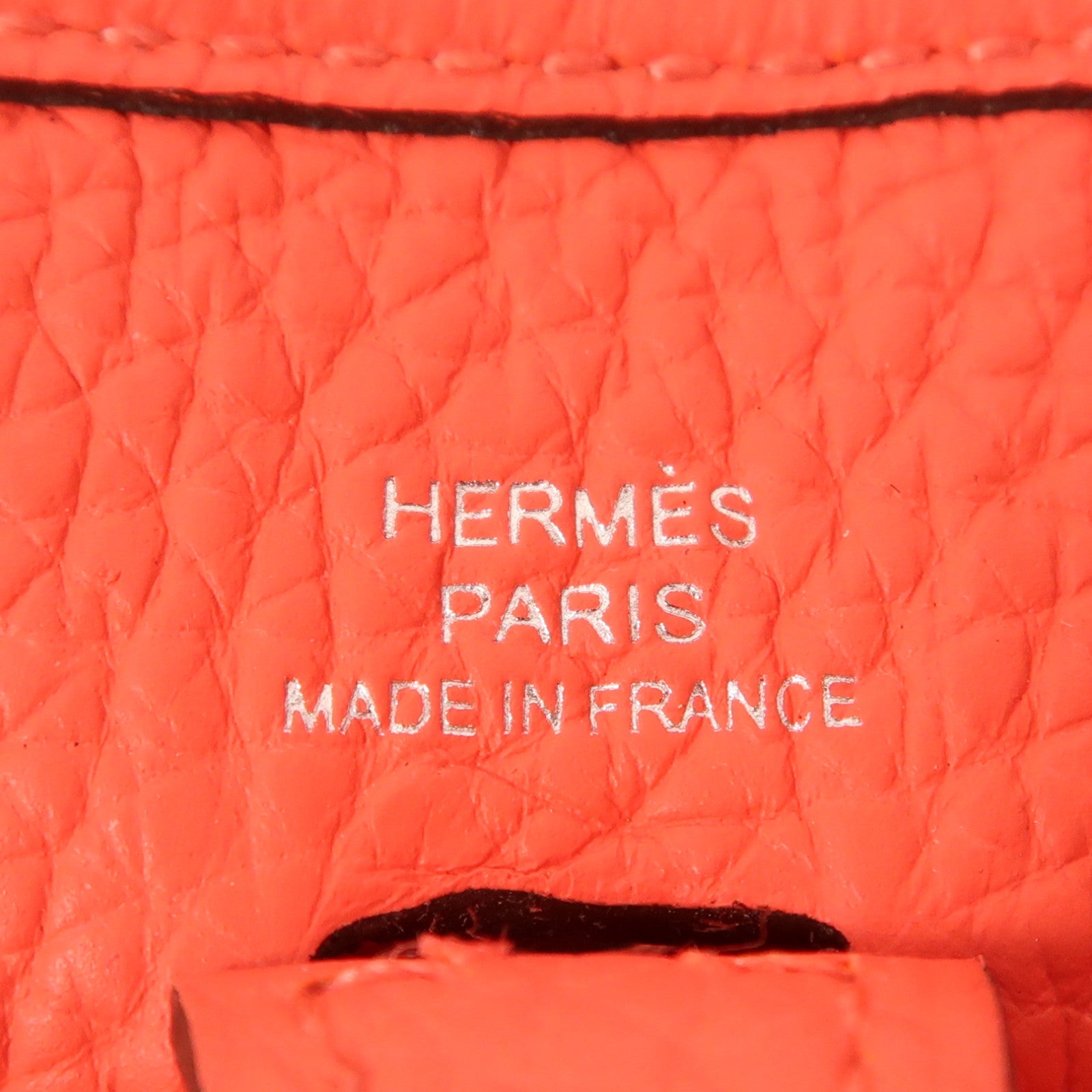 HERMES Clemence皮革Evelyne TPM銀扣肩背袋Rose Texas