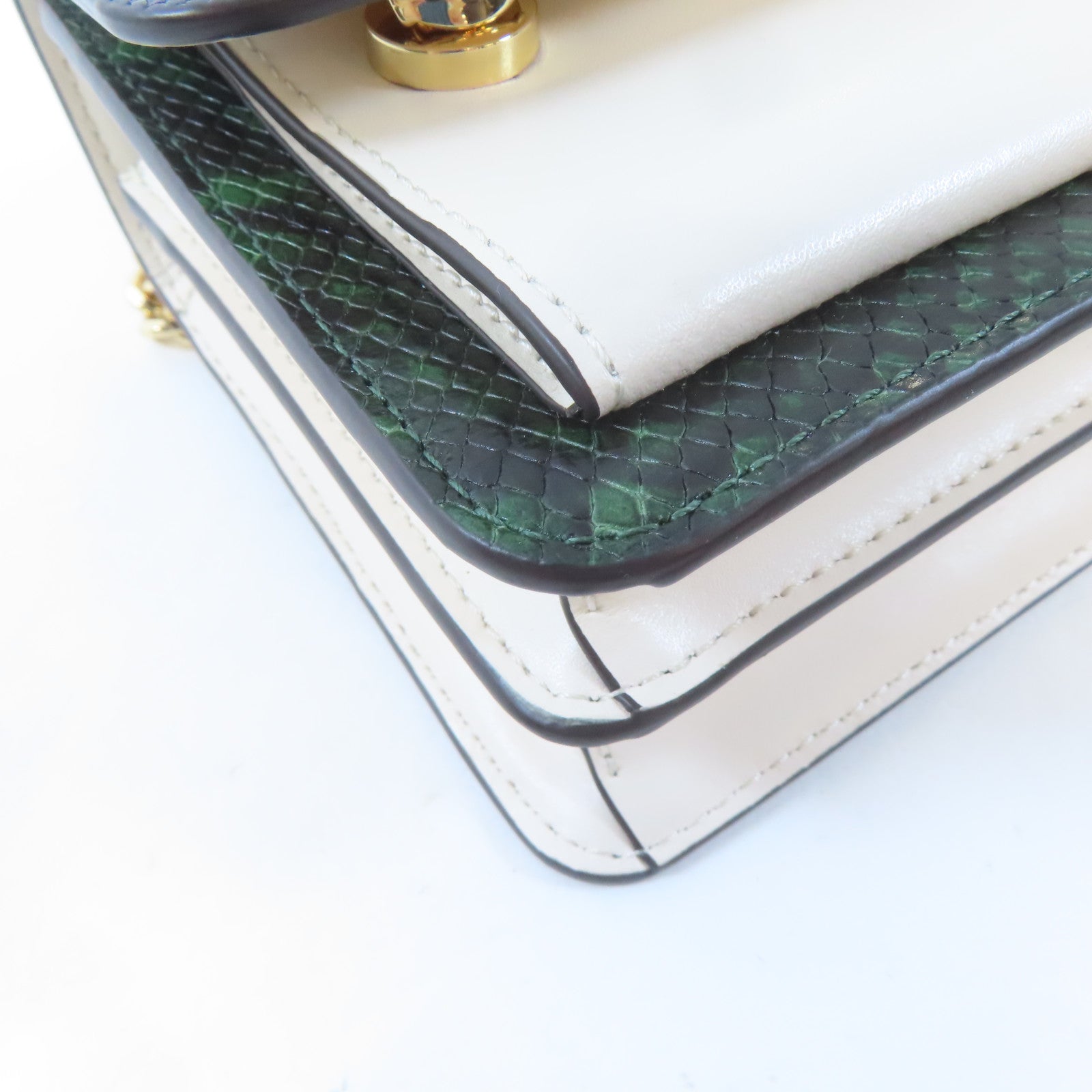 Michael Kors 牛皮皮革Chain Shoulder Bag金扣鏈帶肩背袋藍色/白色/綠色