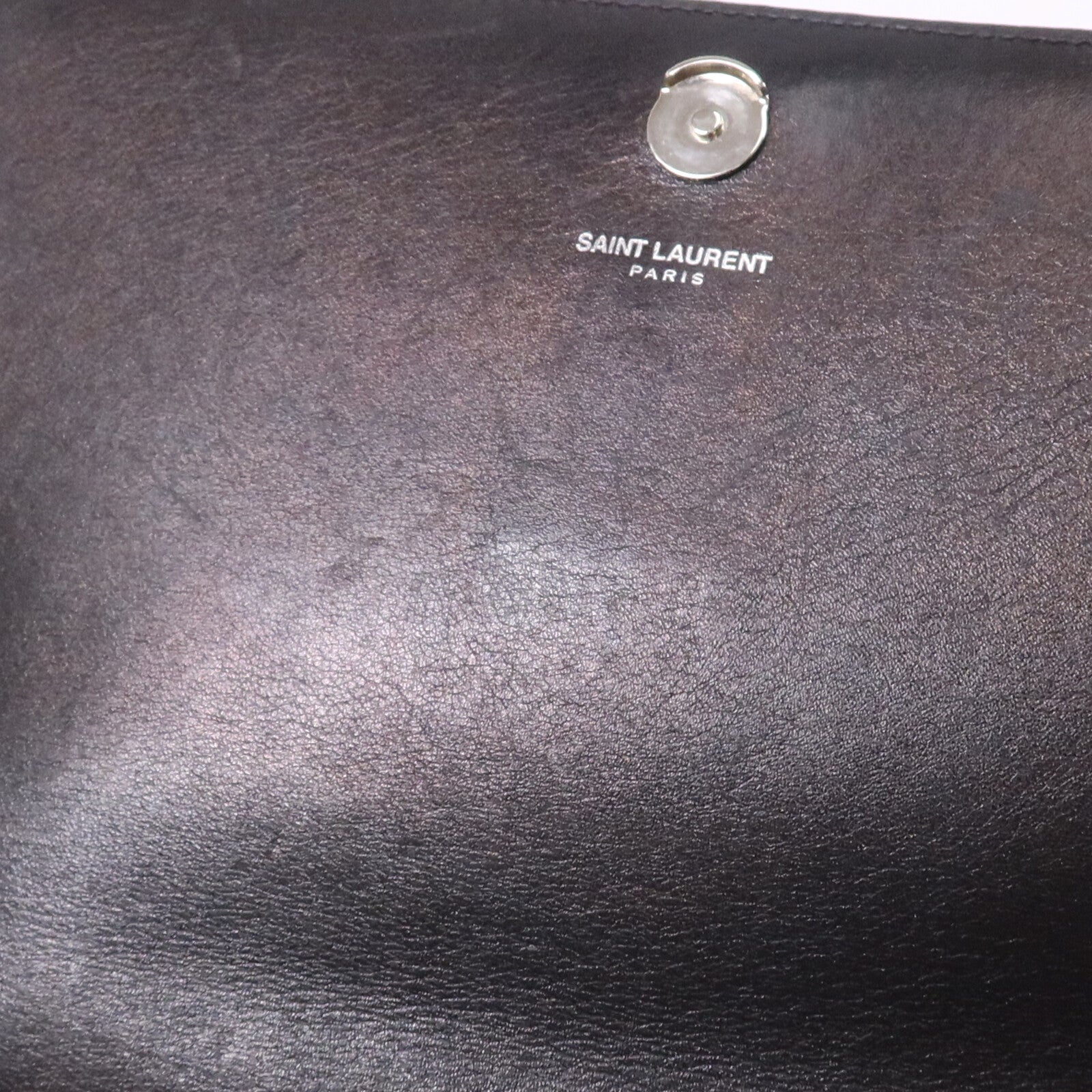 SAINT LAURENT 牛皮皮革Chain Shoulder Bag銀扣鏈帶肩背袋