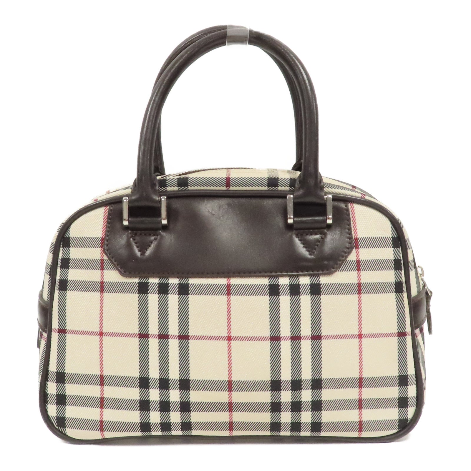 BURBERRY 帆布Hand Bag銀扣手挽袋米色/啡色