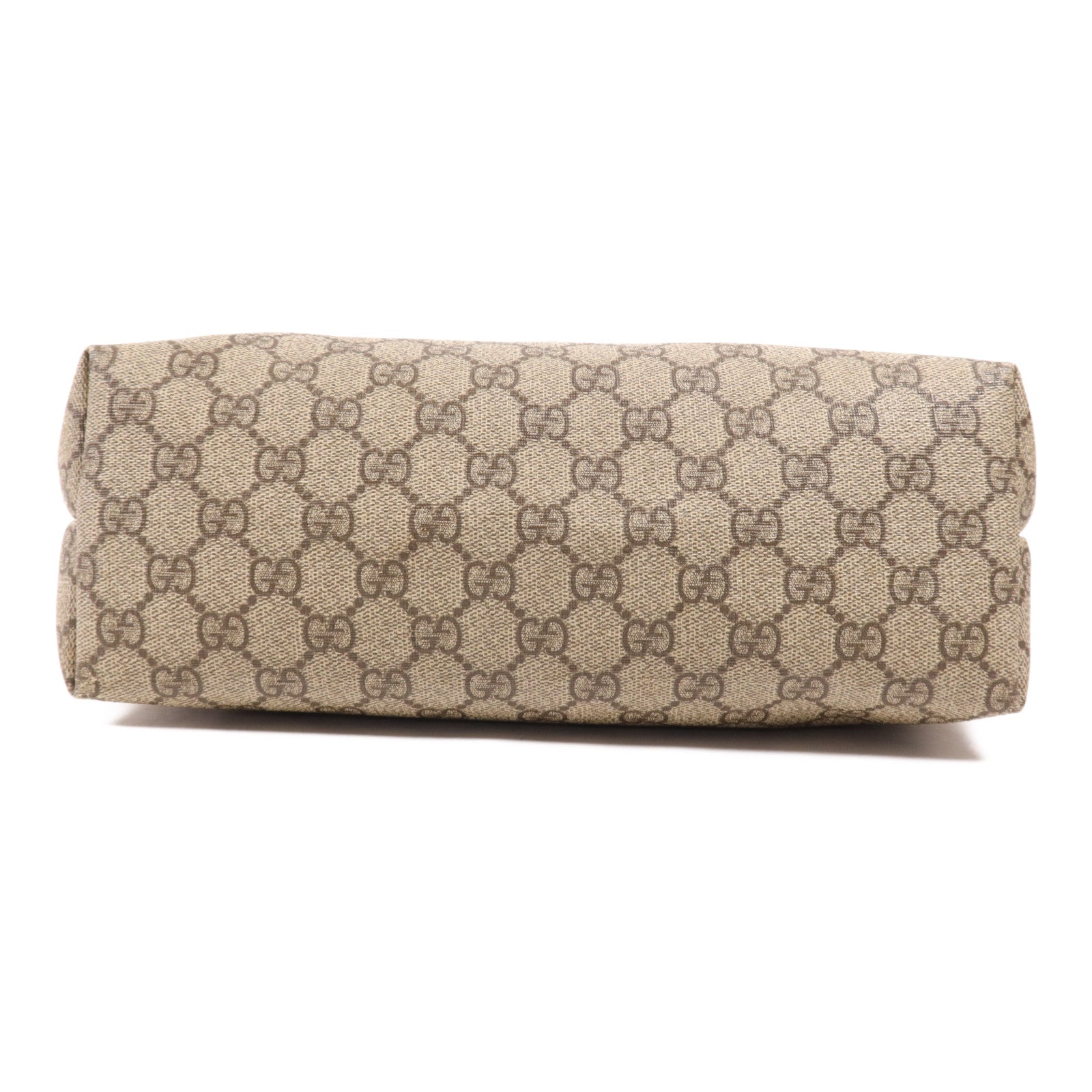 GUCCI 塗層帆布GG Supreme銀扣肩背袋