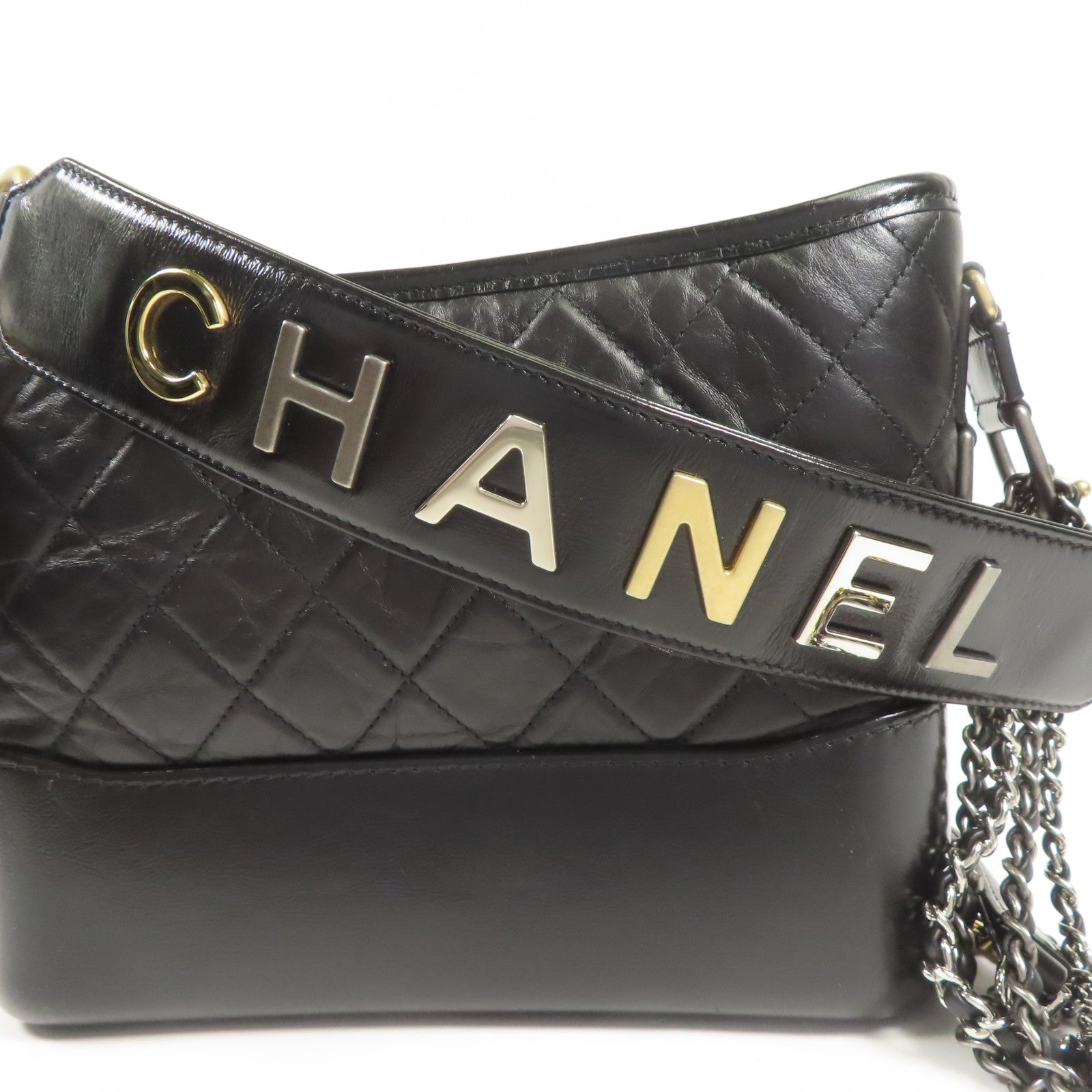 CHANEL 牛皮皮革Gabrielle鏈帶肩背袋