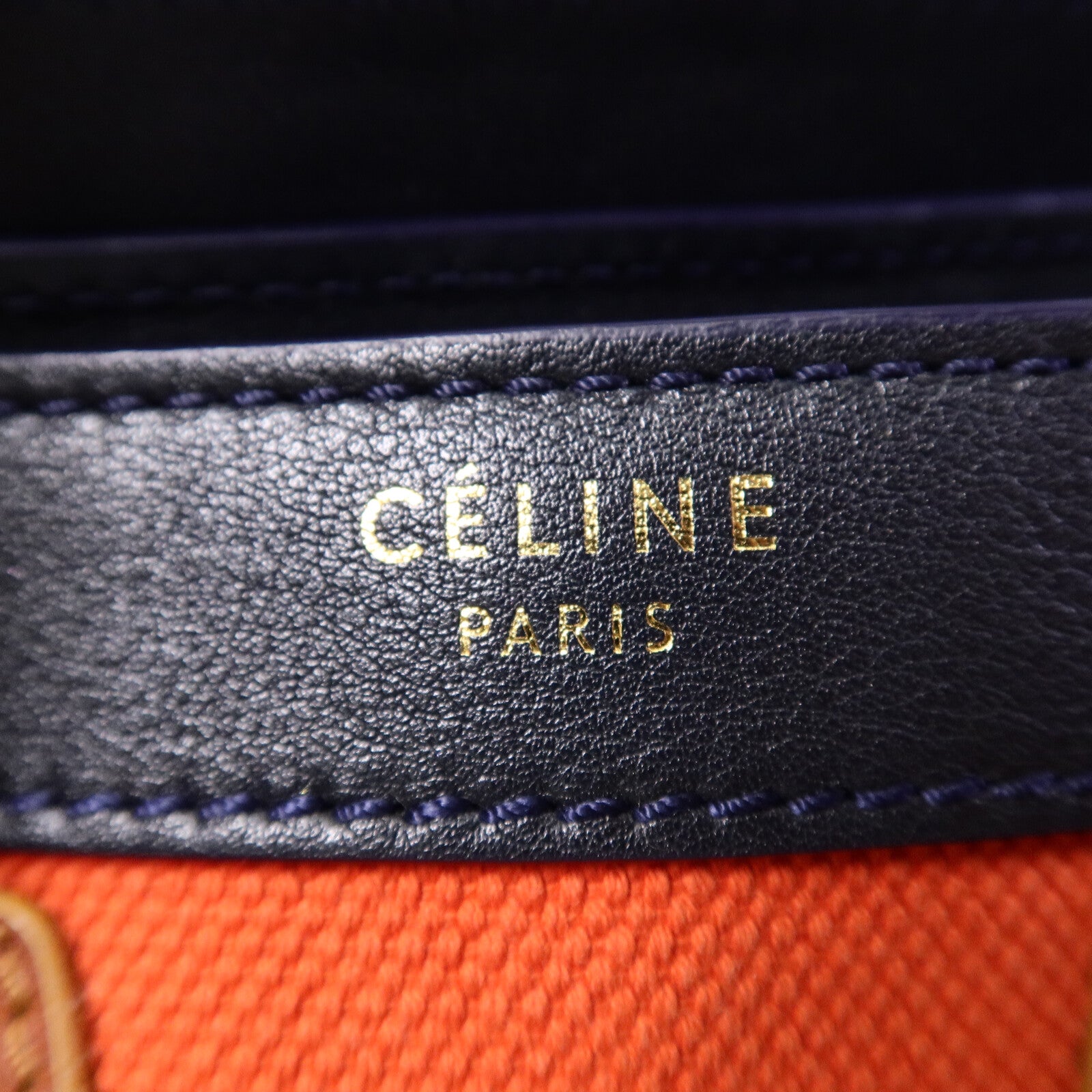 CELINE 牛皮皮革/帆布Nano Luggage手挽肩背兩用袋