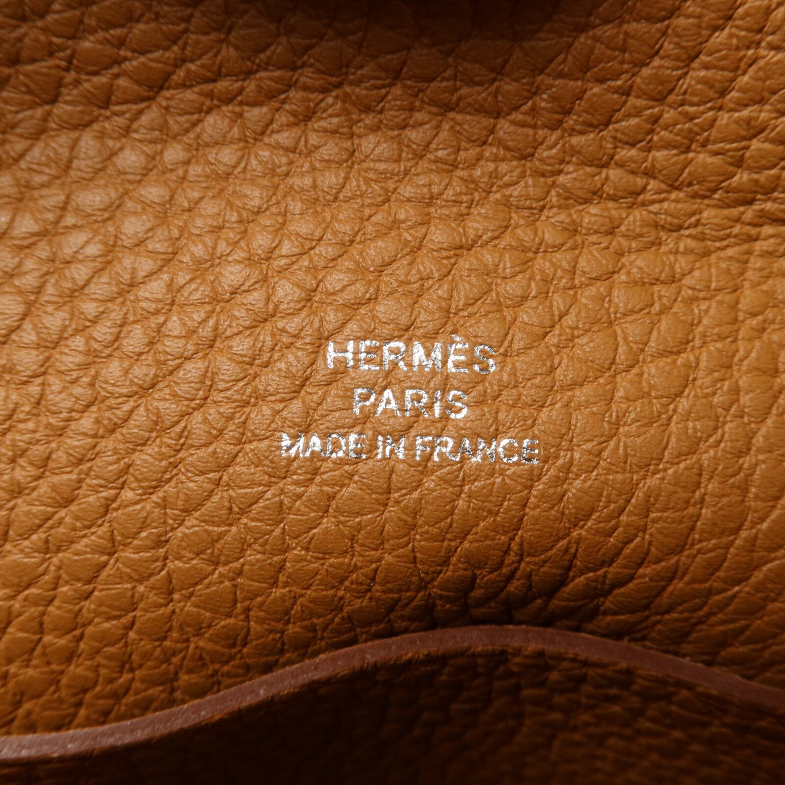HERMES Clemence皮革Videpoches肩背袋Gold