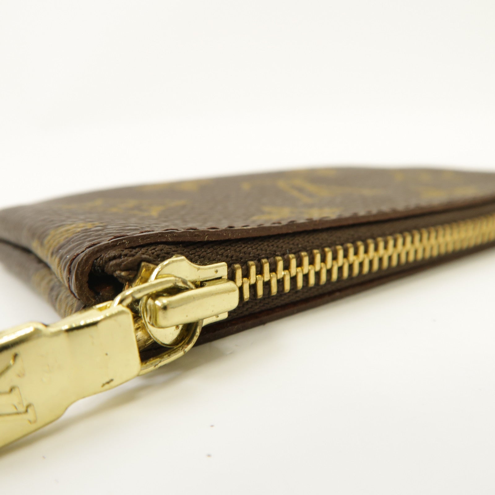 LOUIS VUITTON Monogram Key Pouch金扣鑰匙零錢包啡色