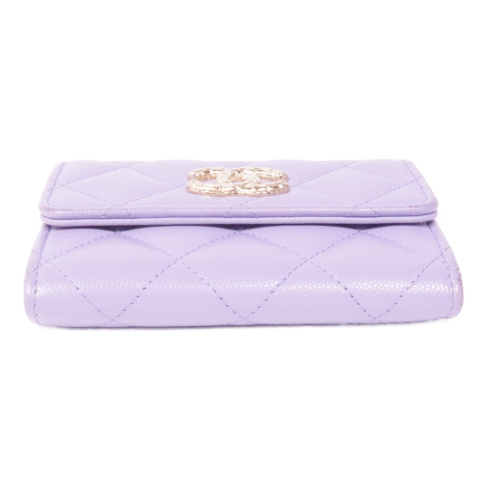 CHANEL 牛皮皮革Wallet金扣錢包