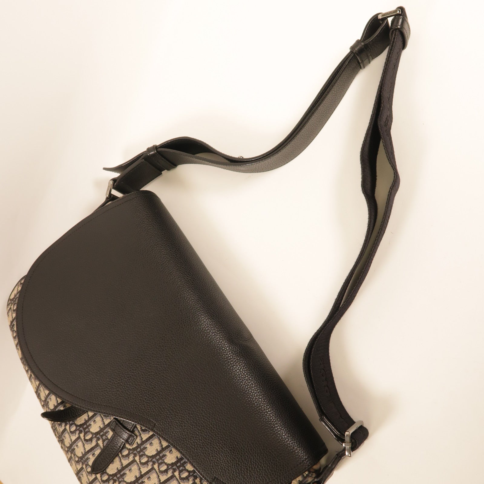 Dior 牛皮皮革/帆布Saddle Bag Large肩背袋