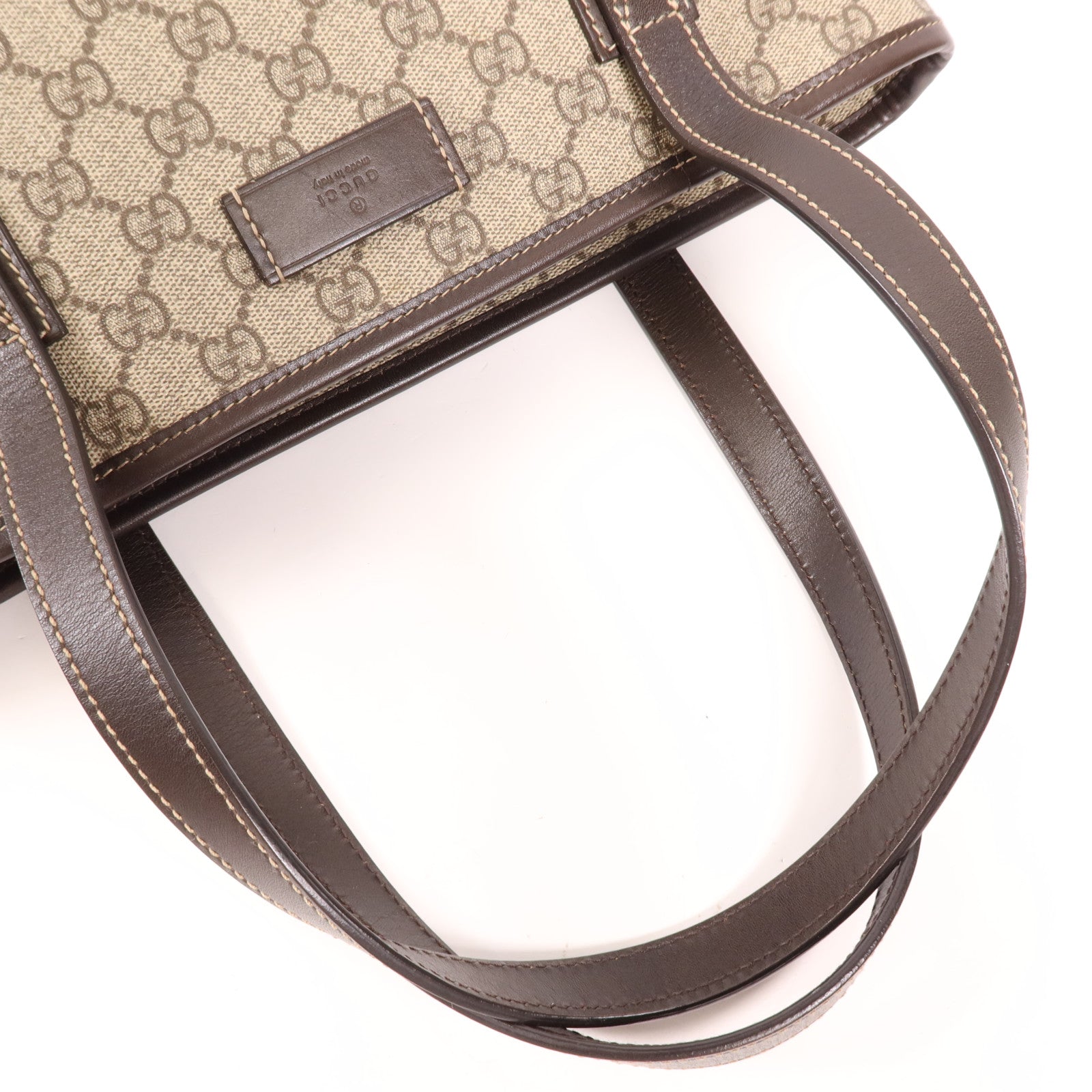 GUCCI 塗層帆布GG Supreme銀扣肩背袋