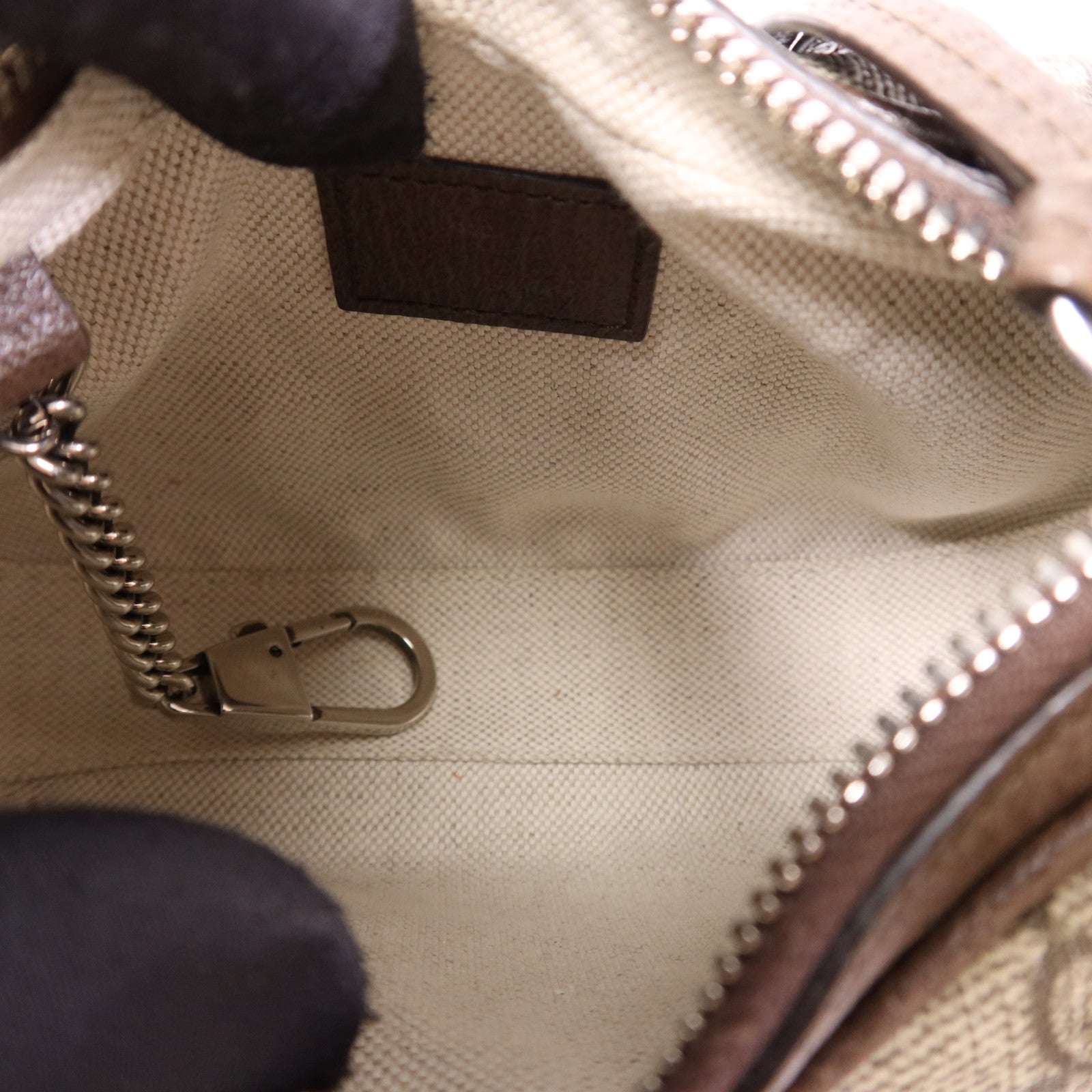 GUCCI 【激減優惠】塗層帆布Attache Mini Bag銀扣手挽袋