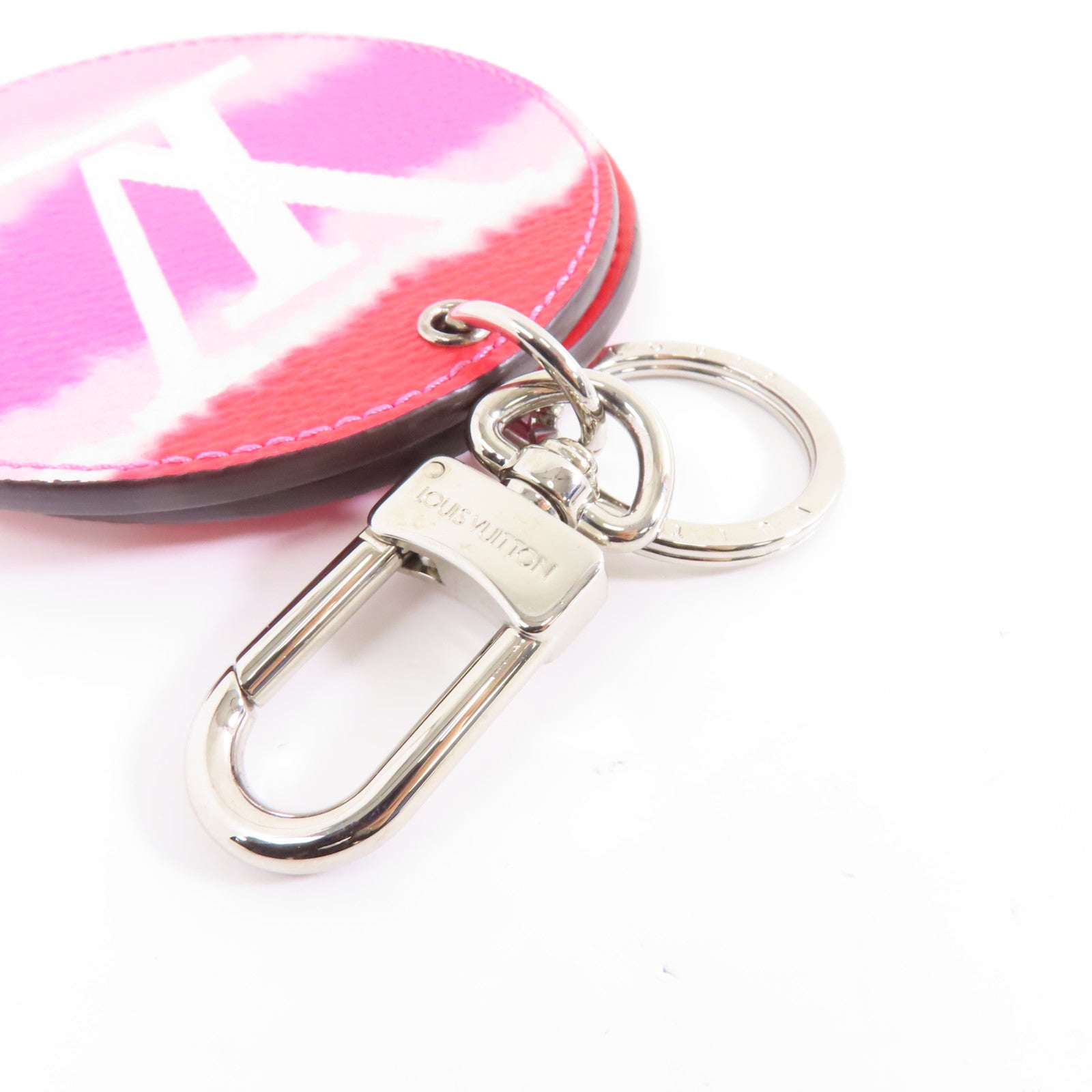LOUIS VUITTON Monogram Escale Porto Cle Miroir Key Holder銀扣鎖匙扣粉紅色
