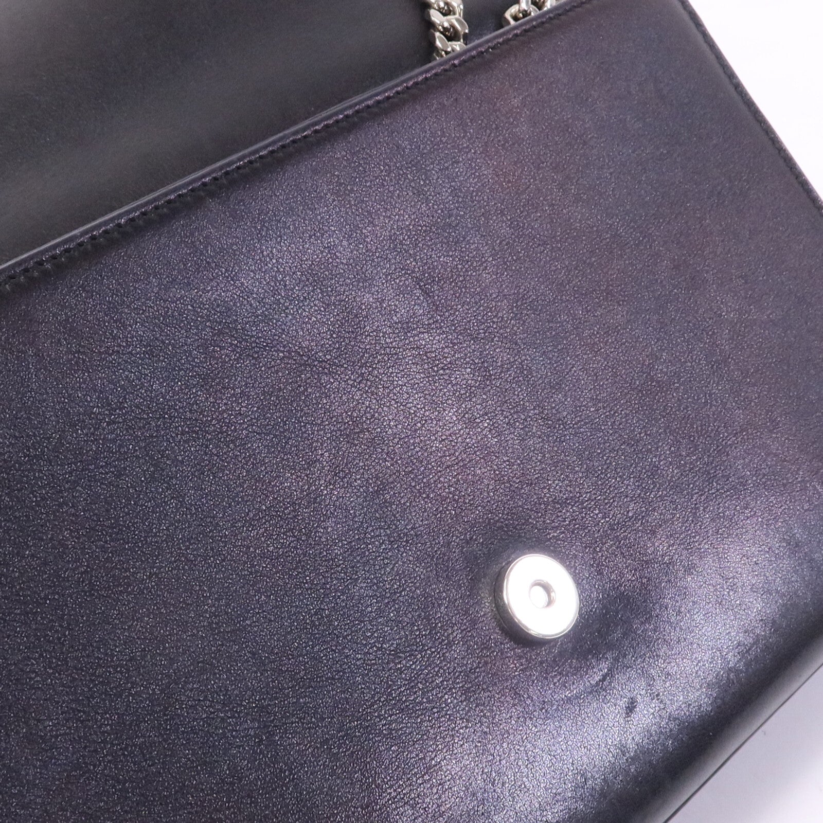 SAINT LAURENT 牛皮皮革Chain Shoulder Bag銀扣鏈帶肩背袋