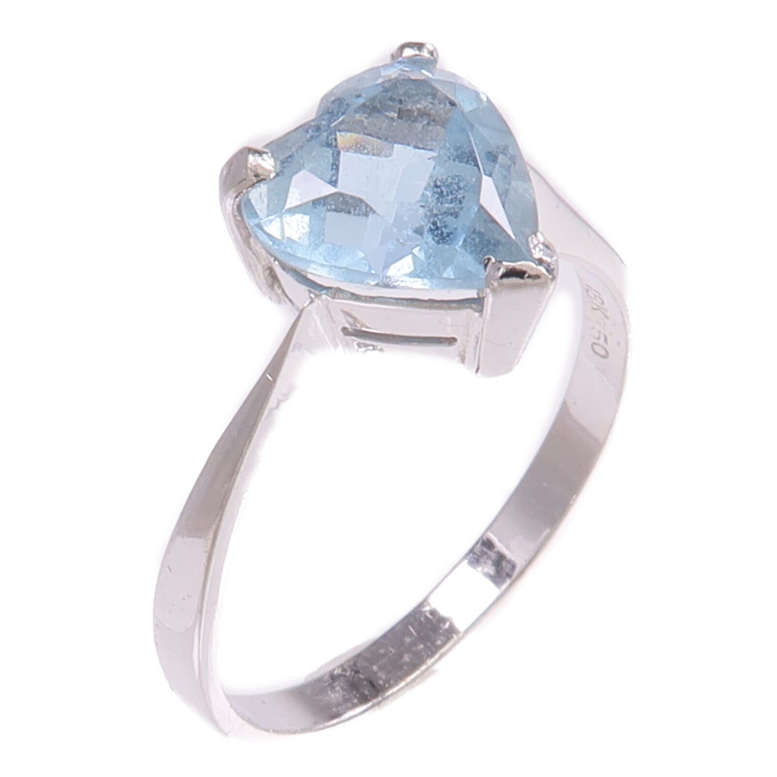 JEWELRY 【激減優惠】18K白金Aquamarine Ring藍晶戒指US#6