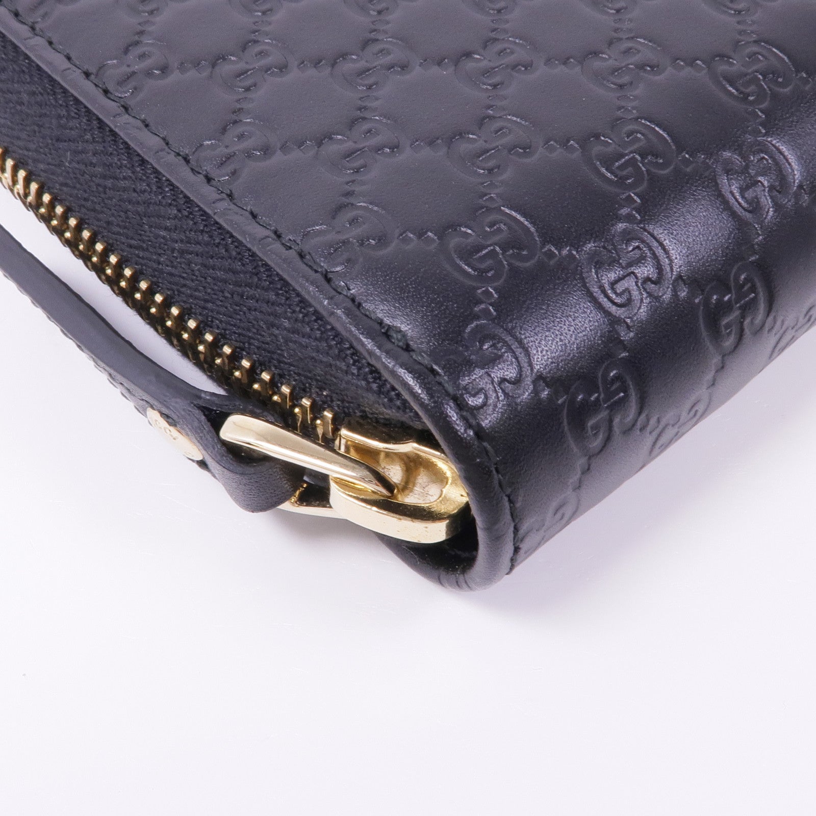 GUCCI 皮革Zipped Wallet金扣長錢包