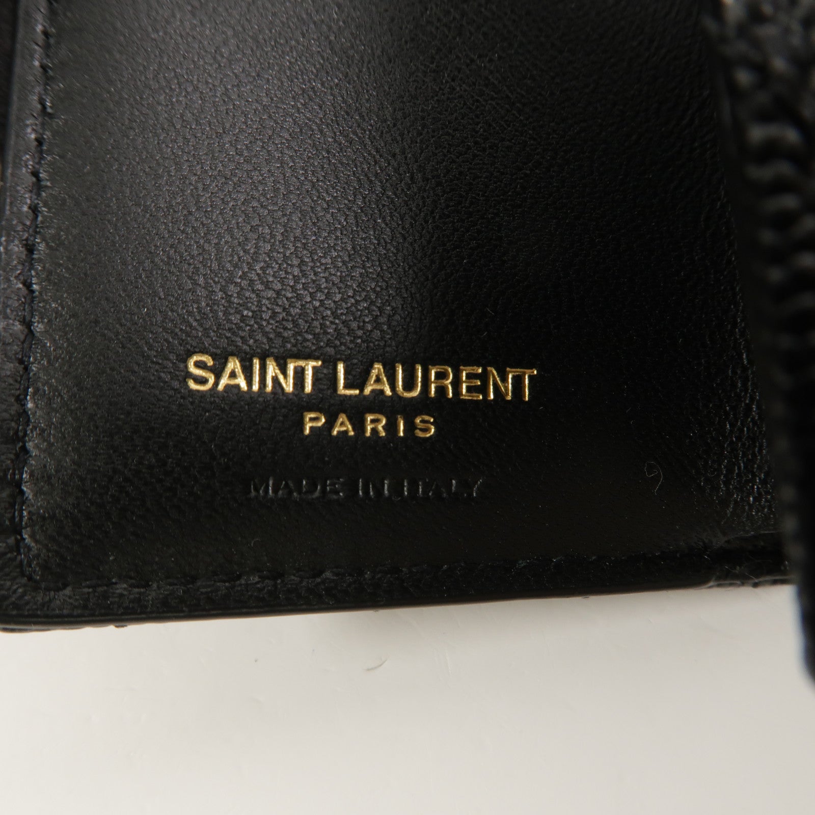 SAINT LAURENT 牛皮皮革Cassandre Matelasse Origami Tiny Wallet錢包