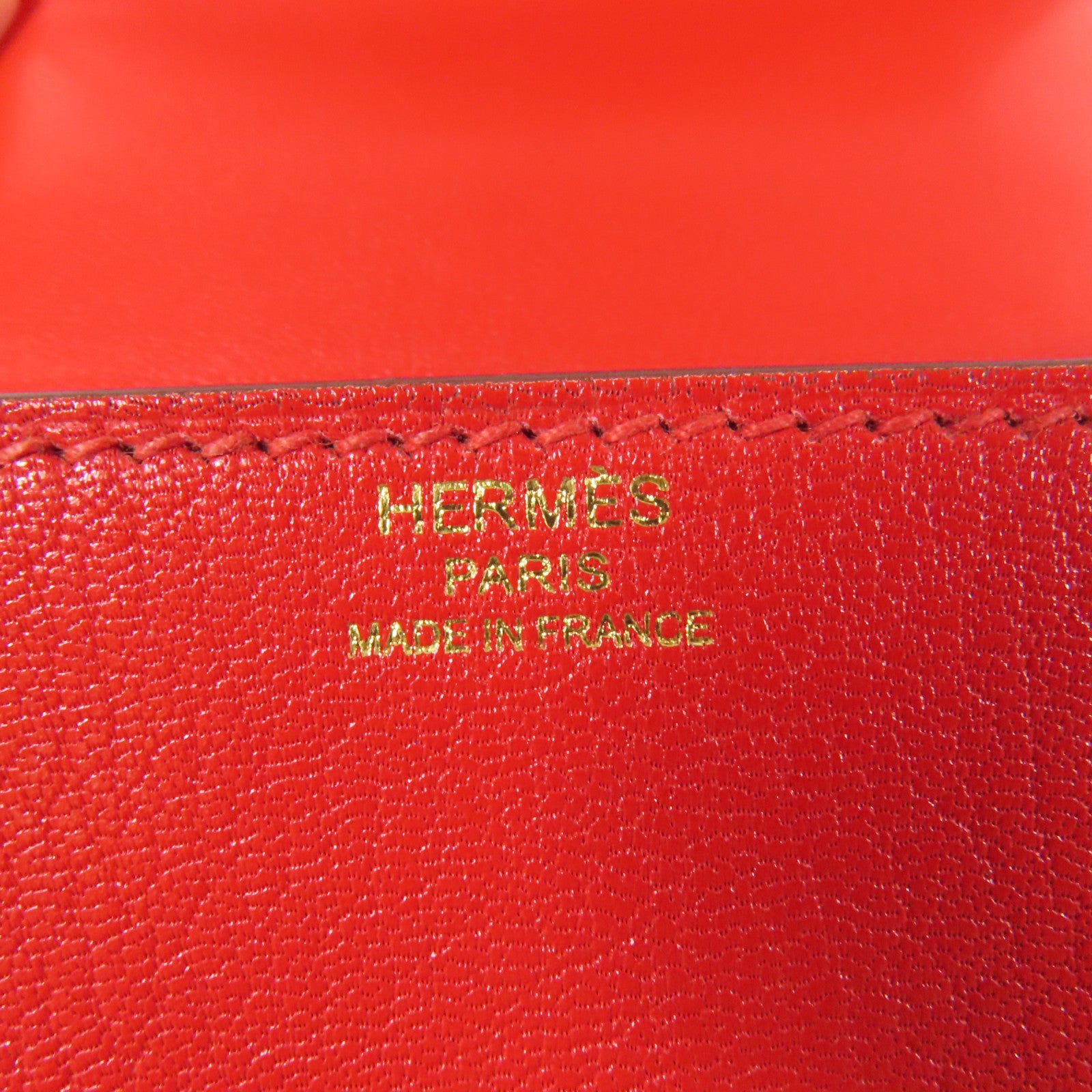 HERMES Chevre皮革Cinhetic Box金扣手挽肩背兩用袋Rouge de Coeur