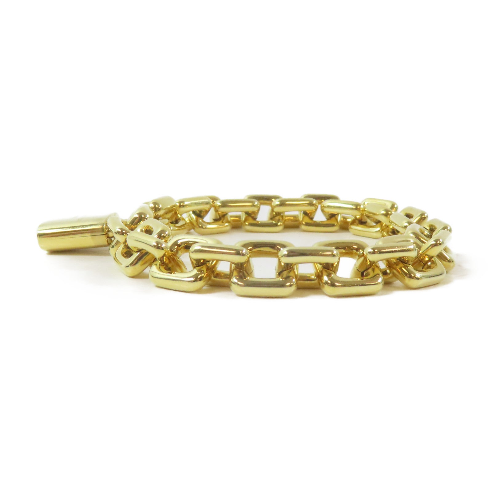 LOUIS VUITTON 18K黃金Padlock Charm Bracelet手鏈#16.5cm