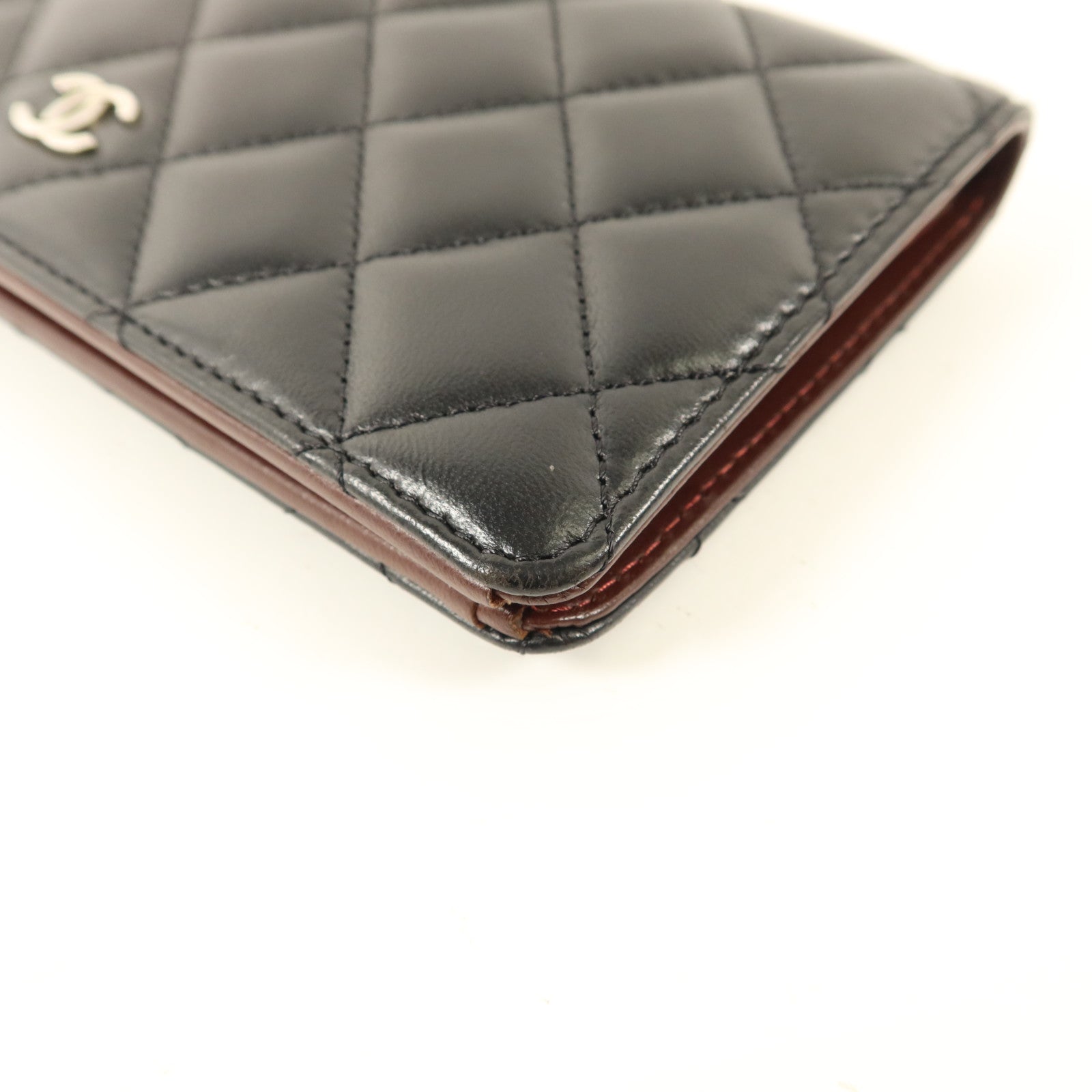 CHANEL 羊皮皮革Long Bifold Wallet銀扣長錢包