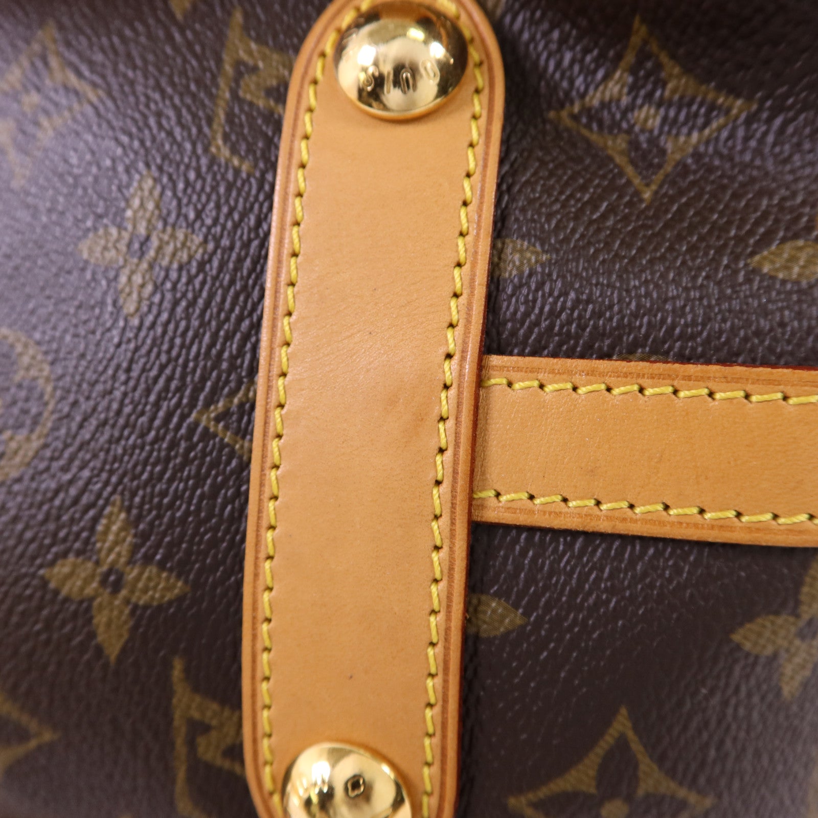 LOUIS VUITTON Monogram Stresa PM金扣肩背袋棕色