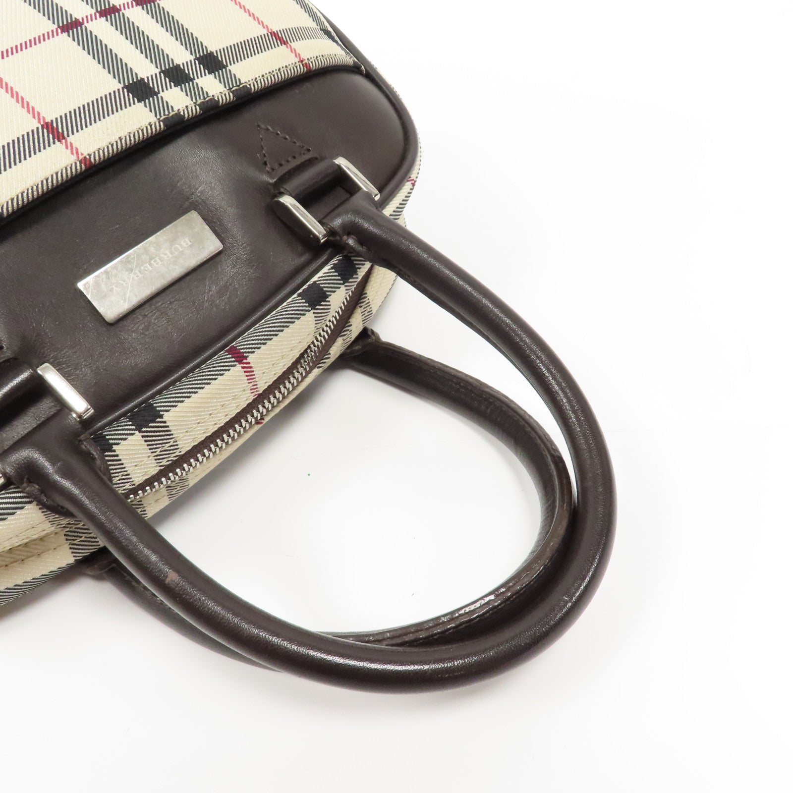 BURBERRY 帆布Hand Bag銀扣手挽袋米色/啡色