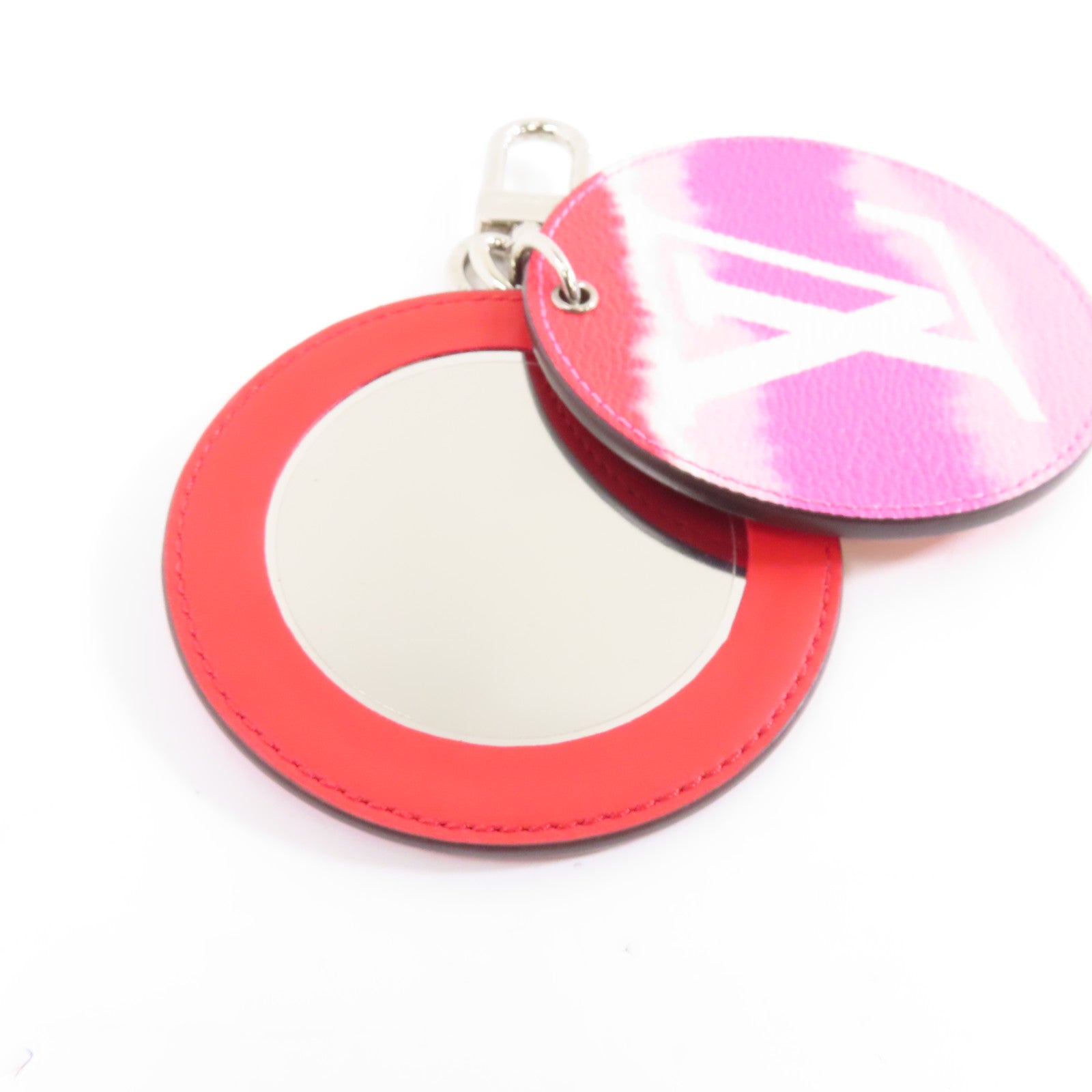 LOUIS VUITTON Monogram Escale Porto Cle Miroir Key Holder銀扣鎖匙扣粉紅色