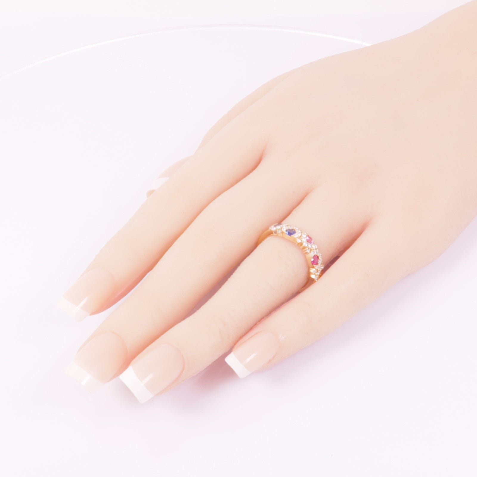 JEWELRY 18K玫瑰金Sapphire/Ruby/Diamond Ring藍寶石/紅寶石/鑽石戒指US#6.75