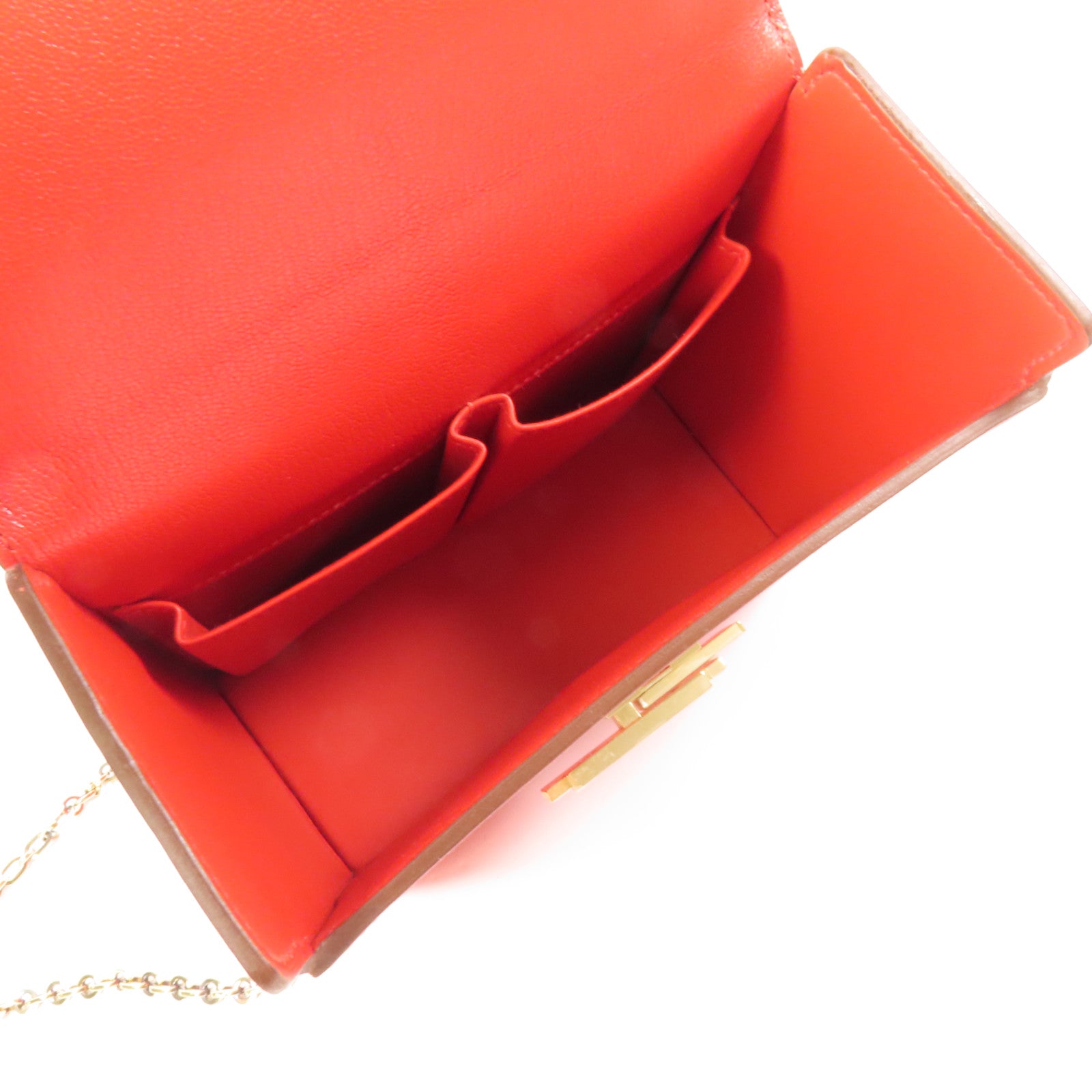 HERMES Chevre皮革Cinhetic Box金扣手挽肩背兩用袋Rouge de Coeur