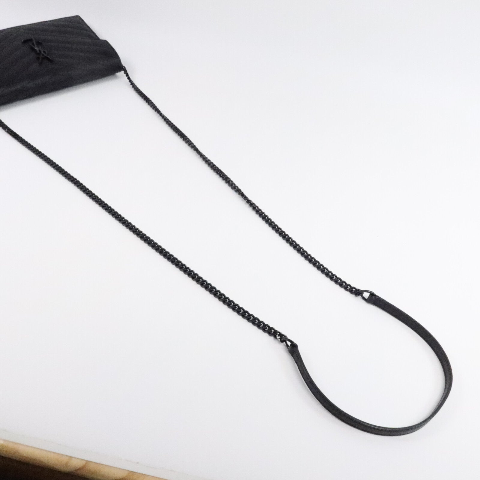 SAINT LAURENT 牛皮皮革Cassandre Envelope Chain Wallet鏈帶肩背袋
