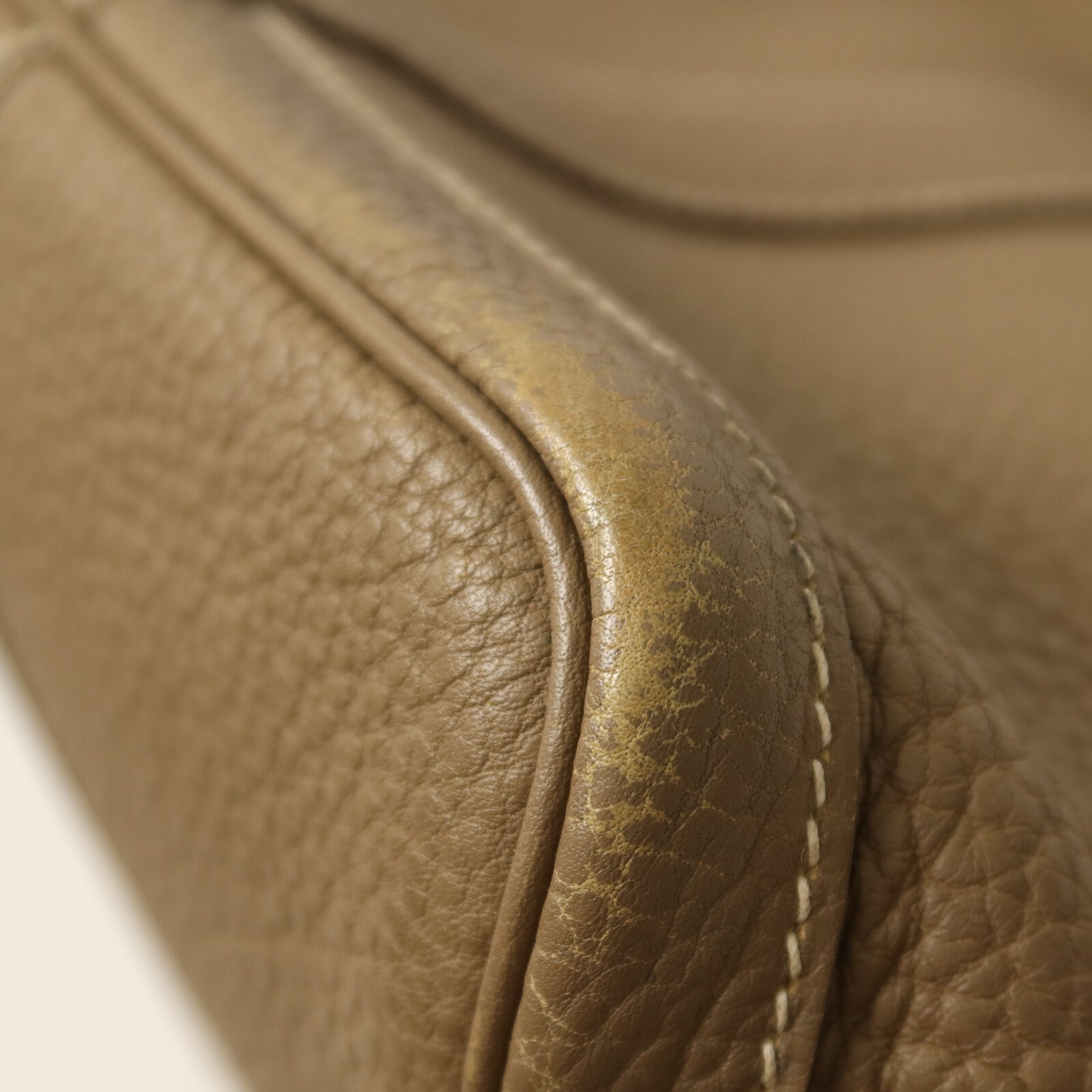 HERMES Clemence皮革Garden Party PM銀扣手挽袋Etoupe