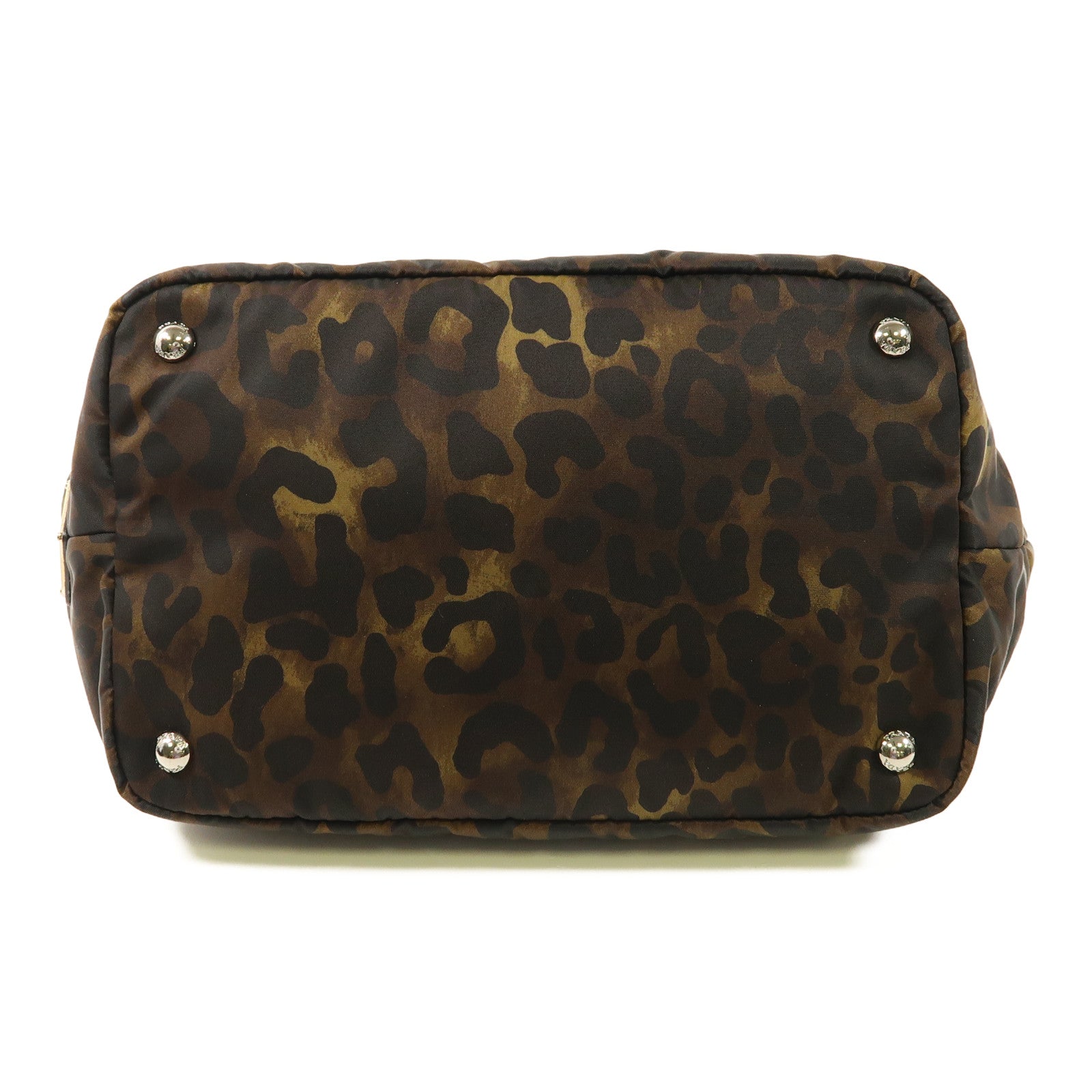 PRADA SHW 2 Way Shoulder Bag Nylon/Canvas Black Brown