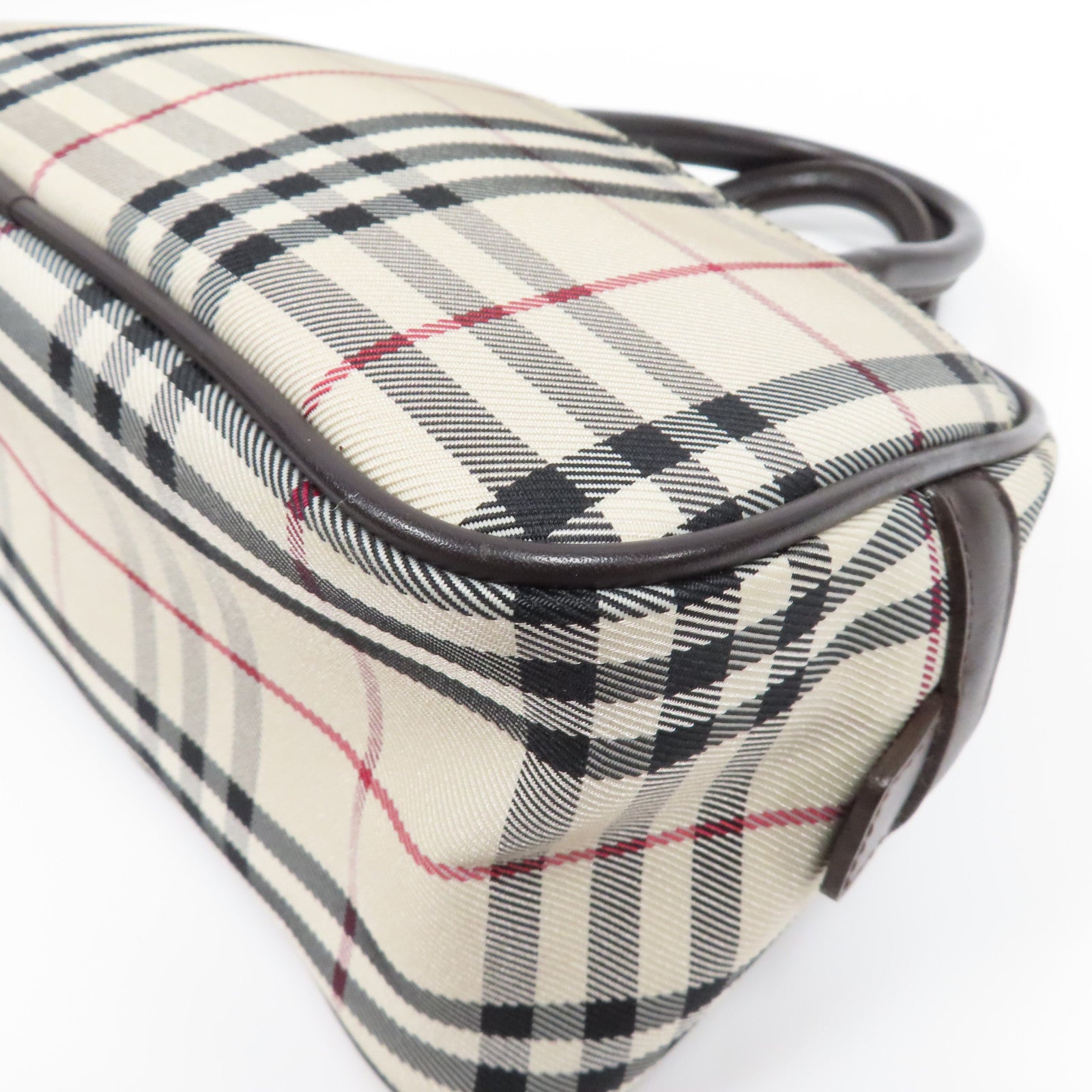BURBERRY 帆布Hand Bag銀扣手挽袋米色/啡色