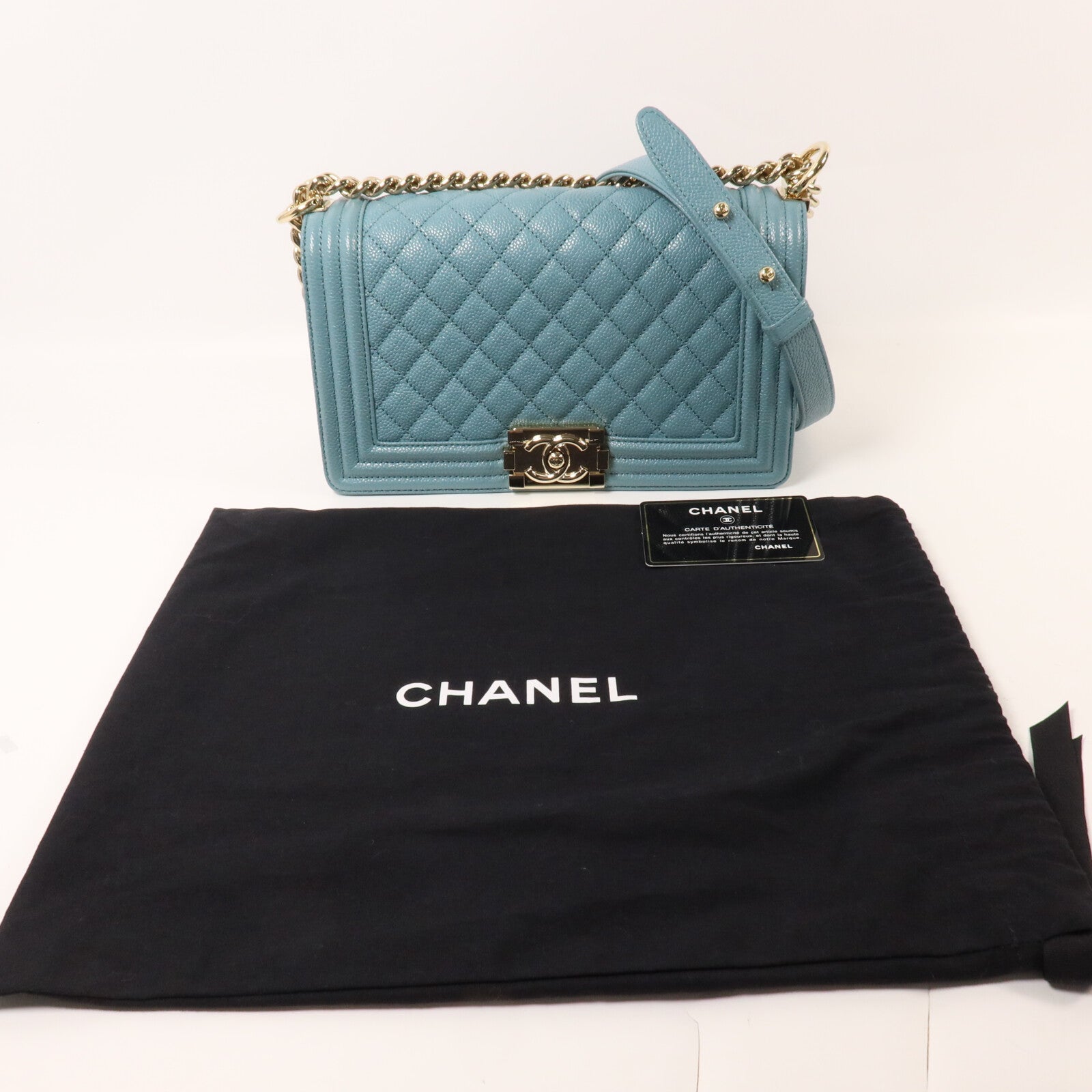 CHANEL 牛皮皮革Boy 25鏈帶肩背袋