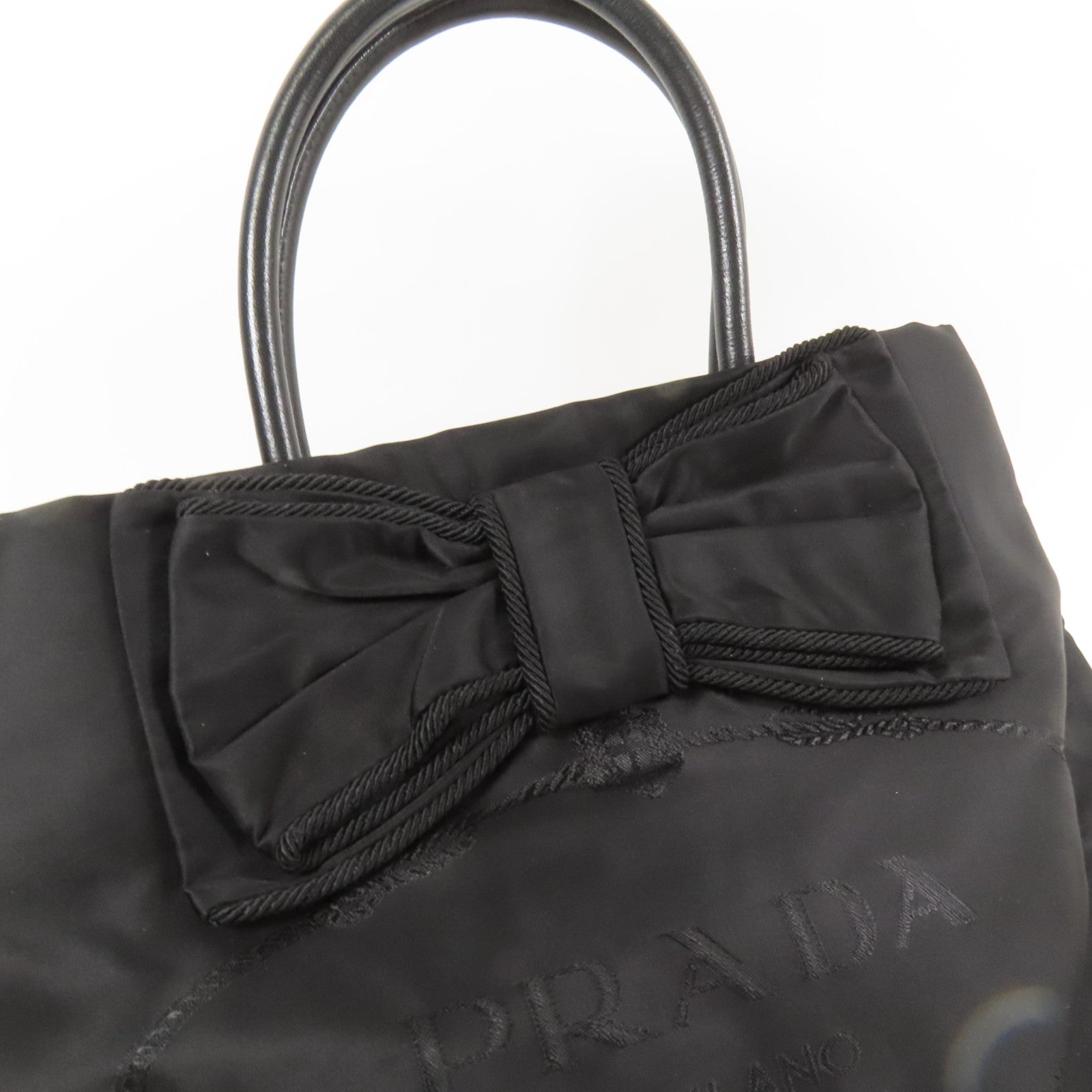 PRADA 尼龍Ribbon Motif金扣手挽肩背兩用袋