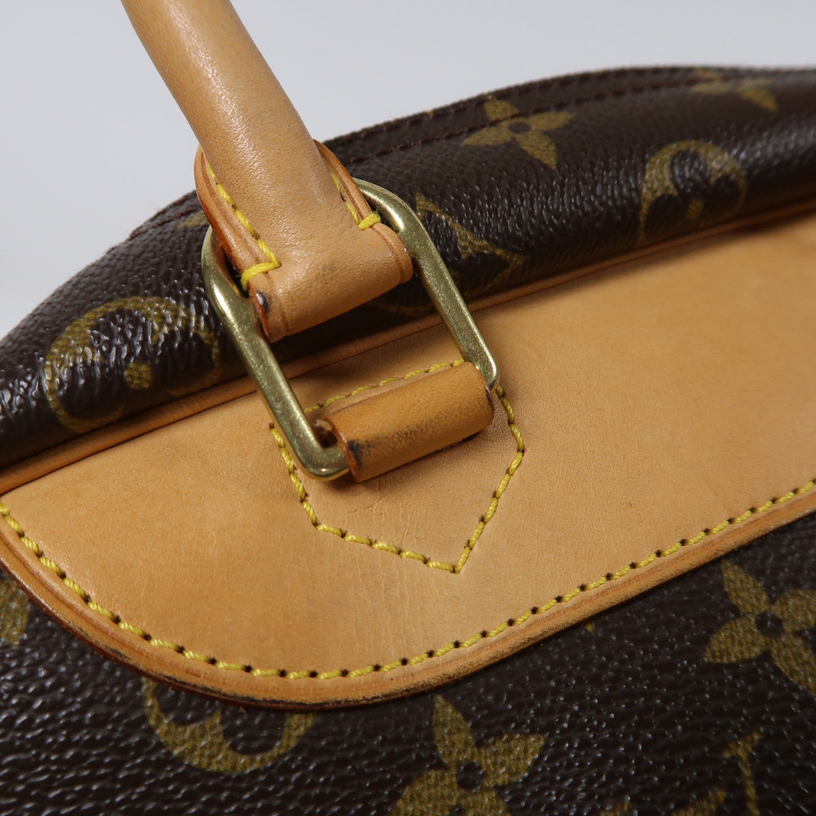 LOUIS VUITTON Monogram Deauville GM Handbag金扣手挽袋啡色