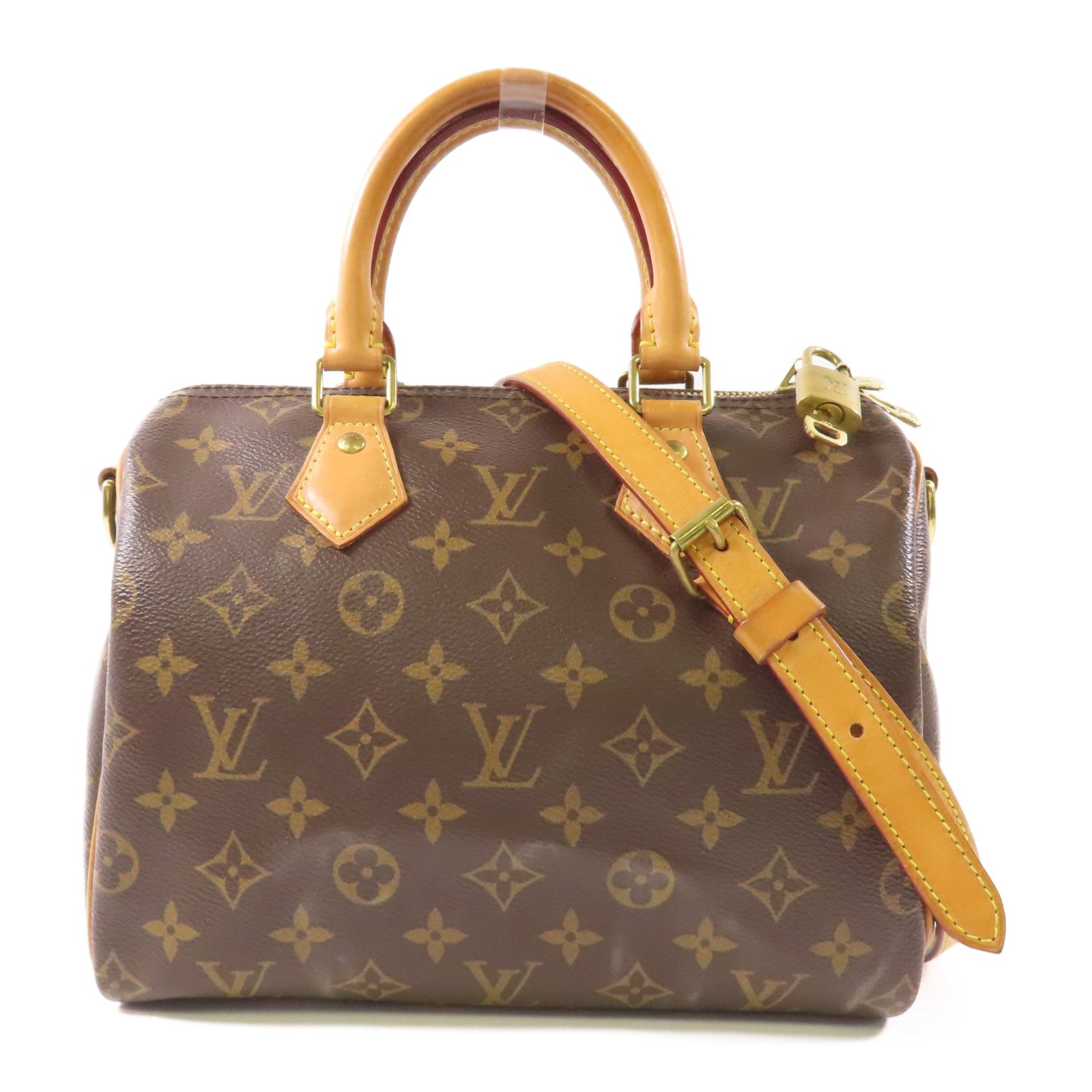 LOUIS VUITTON Monogram Speedy Bandouliere 25金扣手挽肩背兩用袋