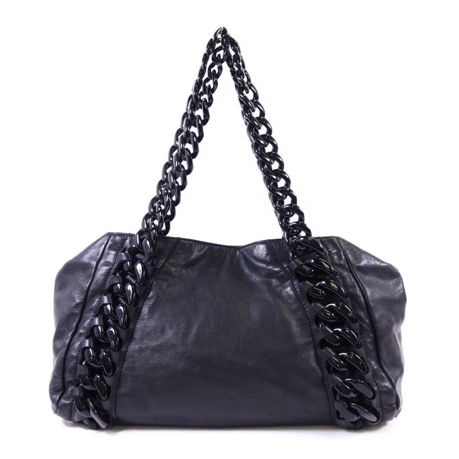 CHANEL 牛皮皮革Modern Chain Rhodoid East West Tote銀扣手挽袋