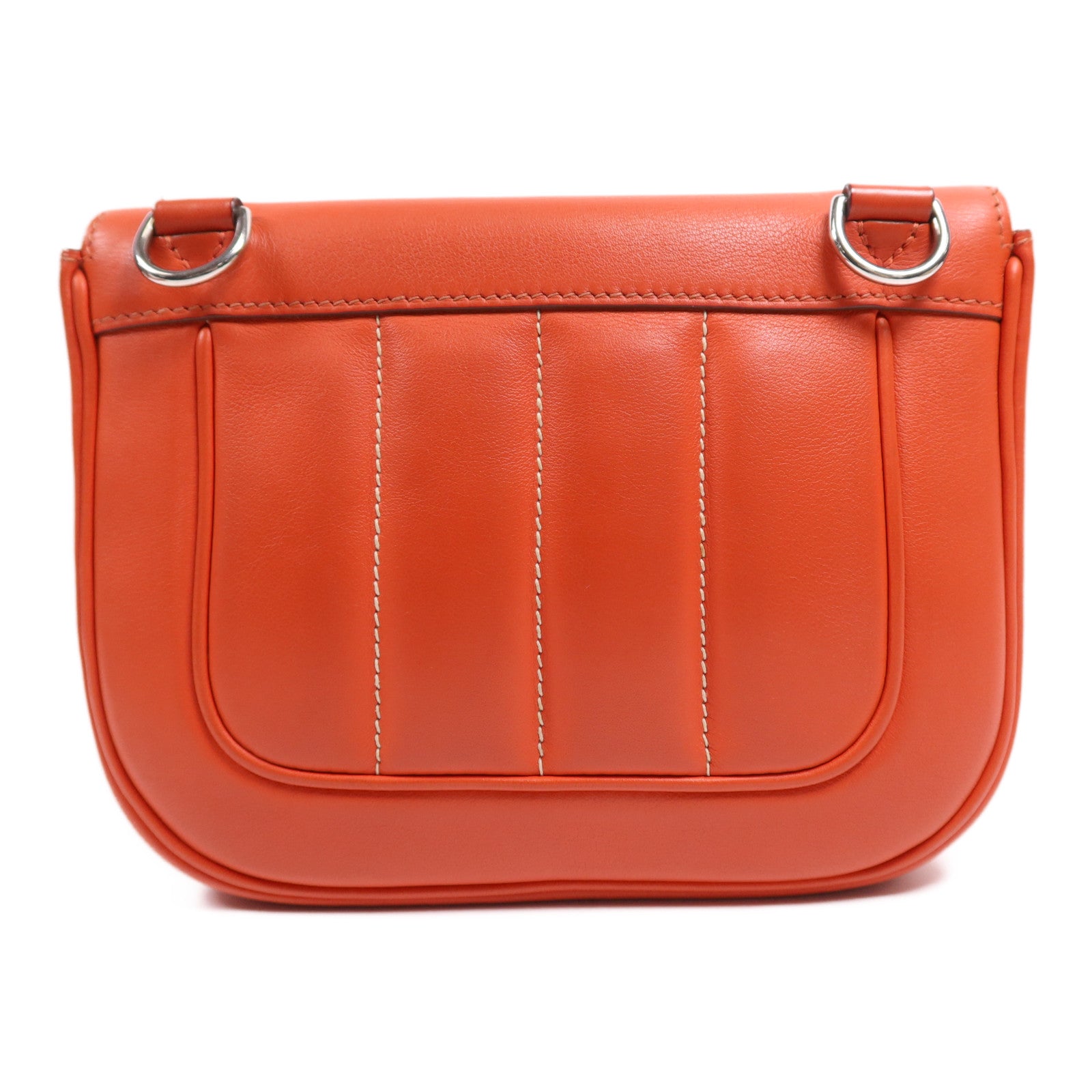 HERMES Swift皮革Berline 21 Mini銀扣肩背袋Rouge Casaque